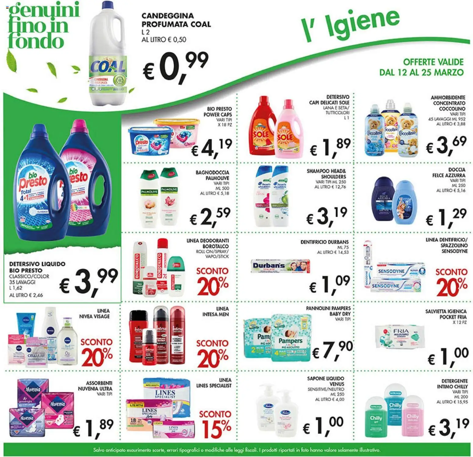 Volantino Coal del 12.03.2026 | Pagina: 21 | Prodotti: Pannolini, Sapone, Dentifricio, Intimo