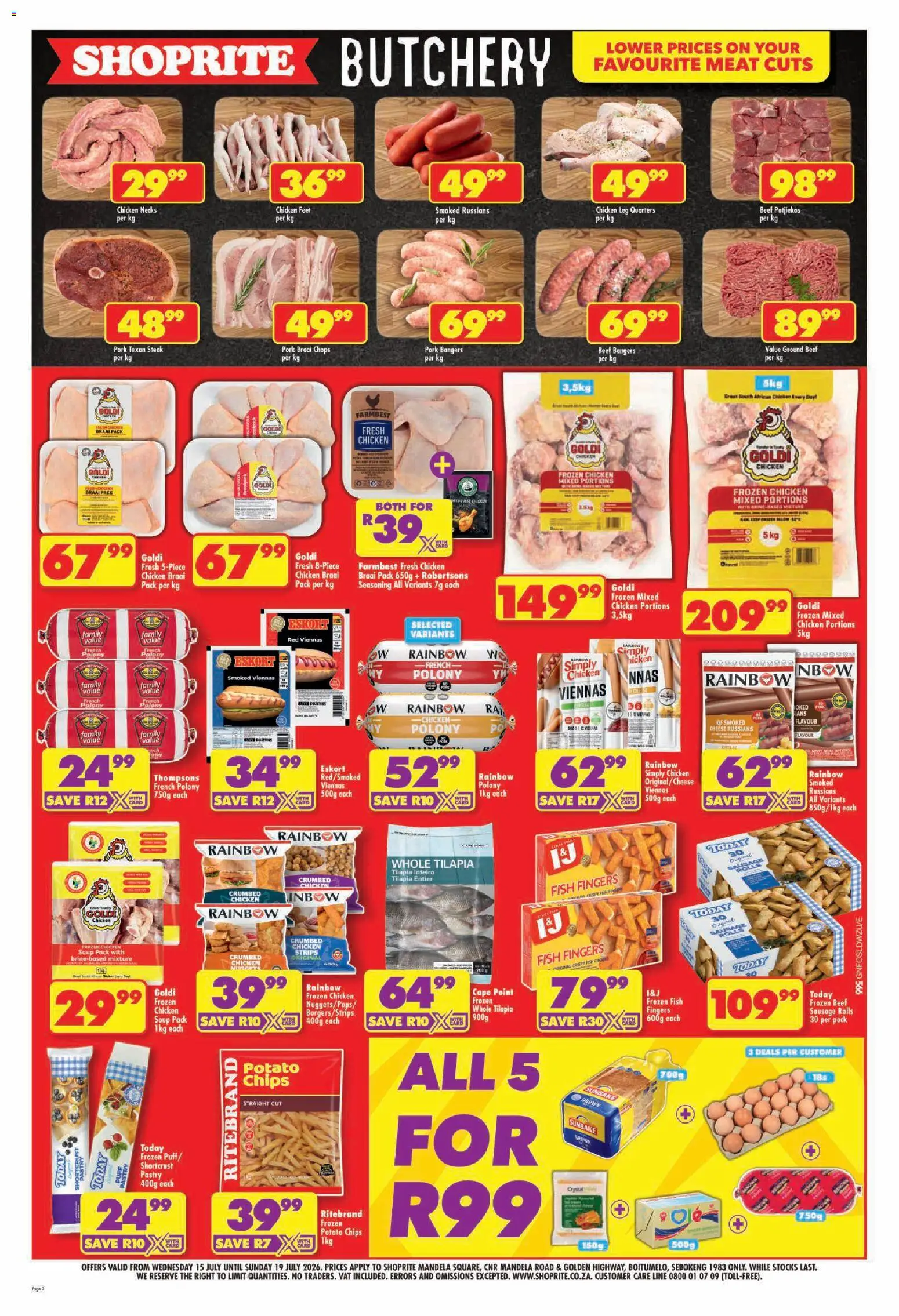 New Shoprite catalogue – valid from 15/07/2026 | Page: 2 | Products: Steak, Chicken, Pork, Soup