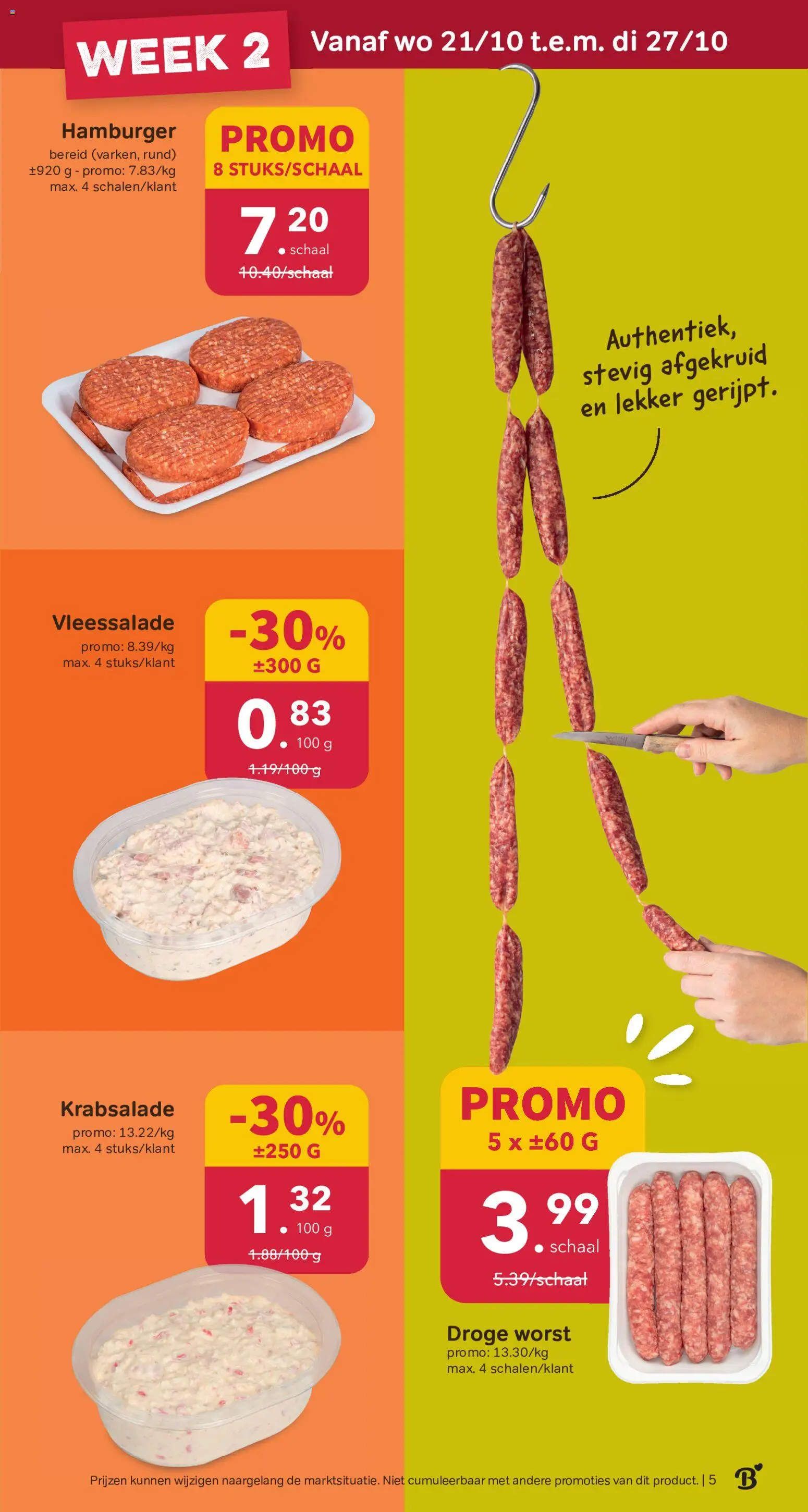 {H1} | Pagina: 5 | Producten: Hamburger, Worst, Schaal