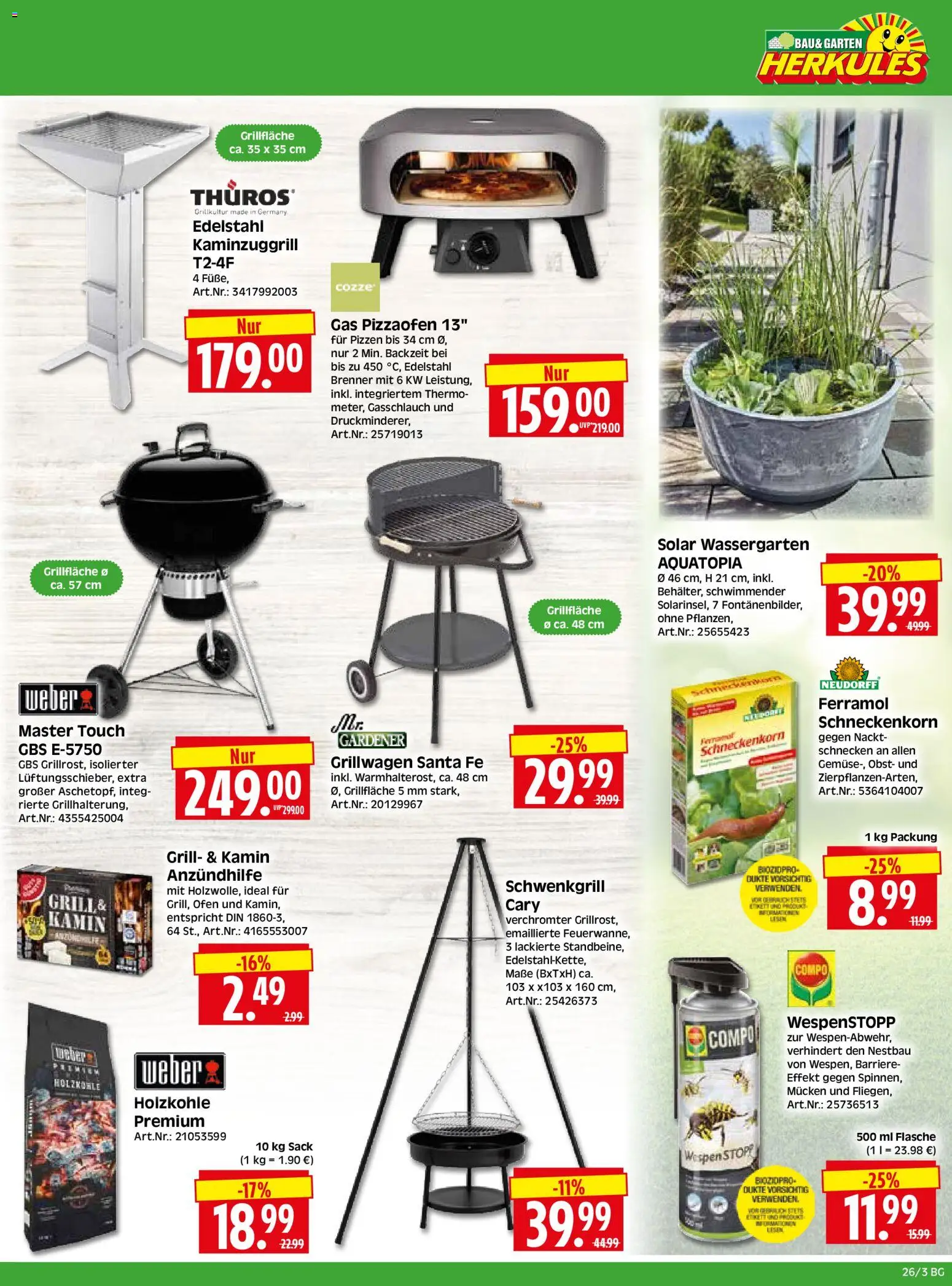 HERKULES Bau & Garten – gültig ab 22.06.2026 | Seite: 3 | Produkte: Ofen, Grill, Kamin, Obst