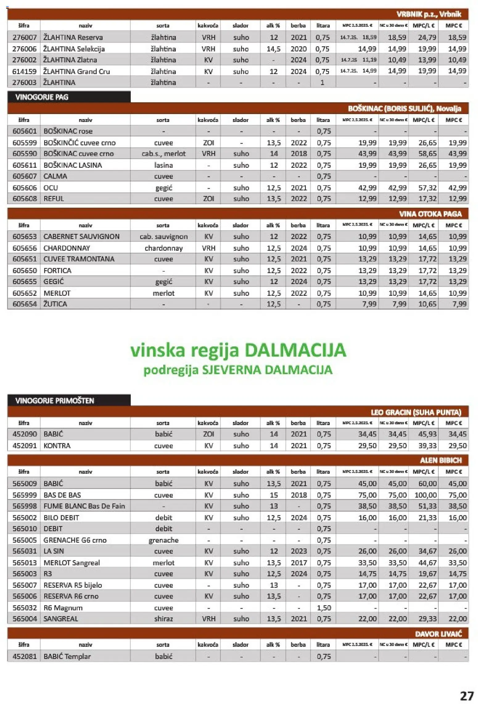 Vrutak katalog | vrijedi od 01.11.2025 | Stranica: 27 | Proizvodi: Bas, Magnum, Cabernet sauvignon