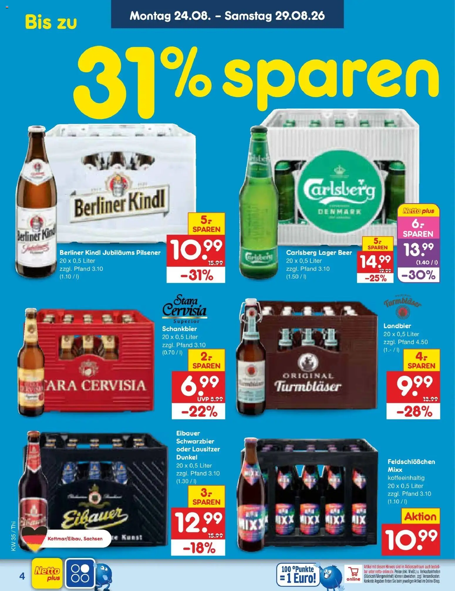 Netto Marken-Discount Prospekt Thiendorf – gültig ab 24.08.2026 | Seite: 4 | Produkte: Berliner, Carlsberg