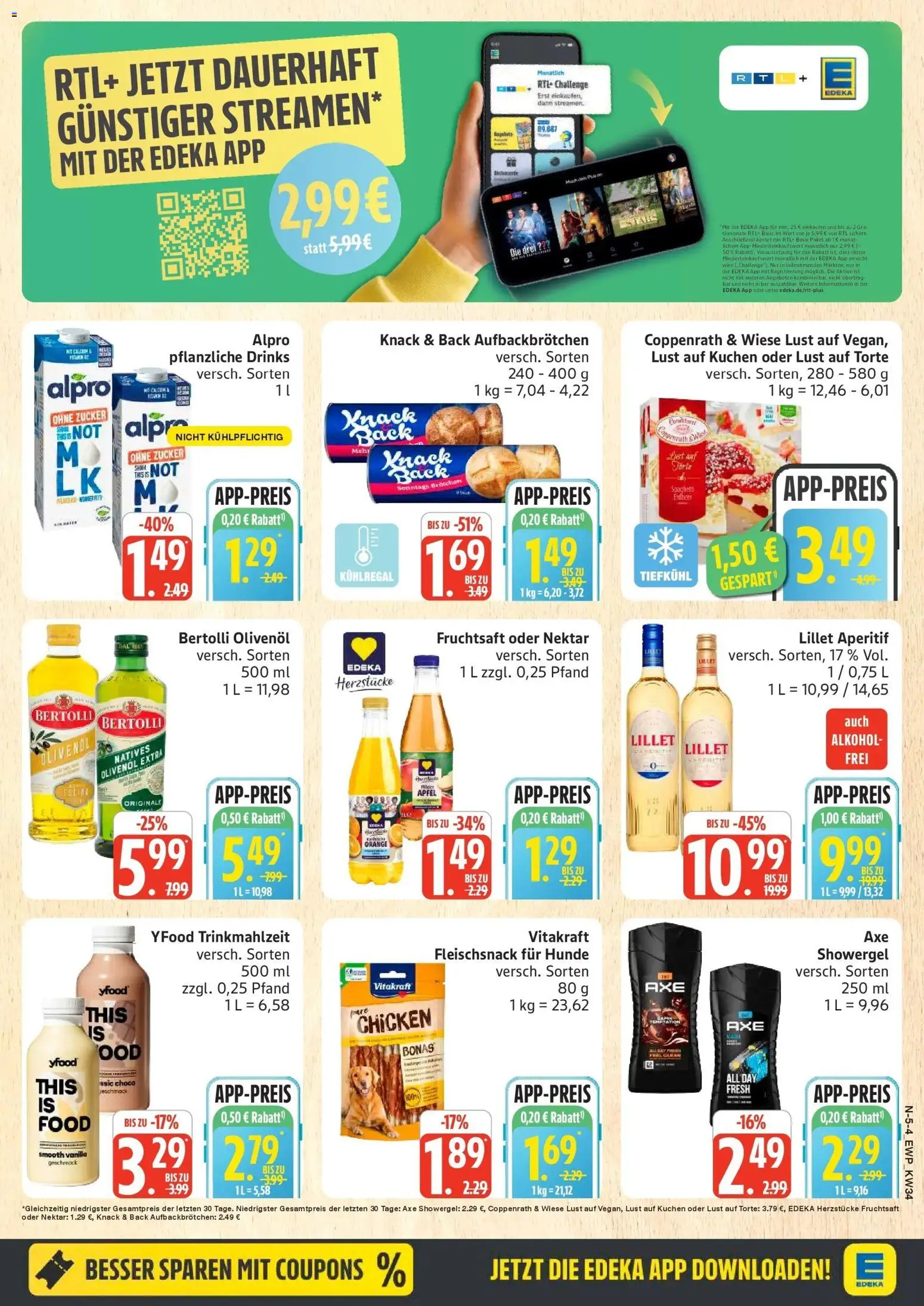Edeka Prospekt Rostock (ab 17.08.2026) » Angebote Online | Seite: 5 | Produkte: Olivenol, Bertolli olivenol, Alkohol, Fruchtsaft
