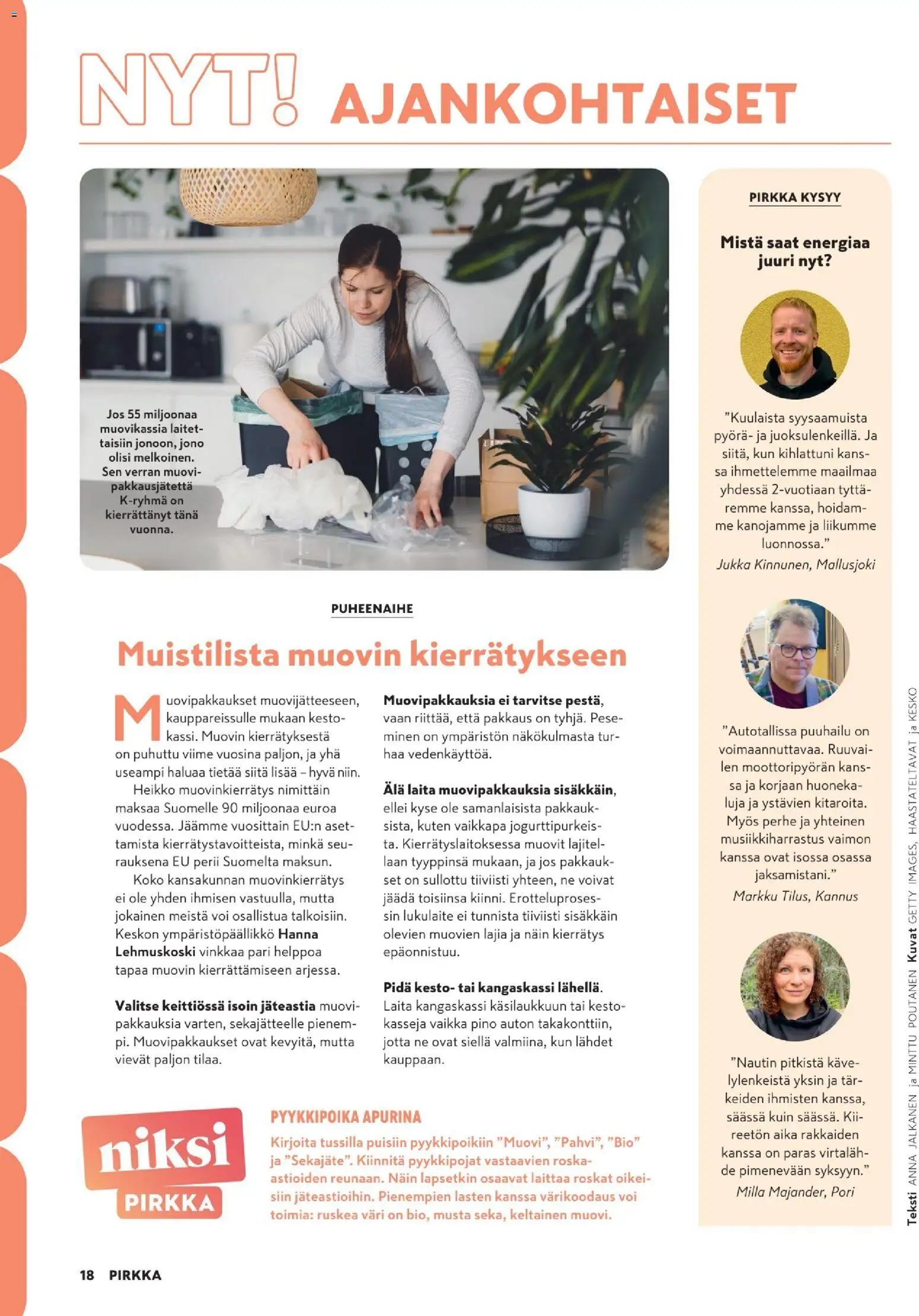 K-Market - Pirkka – voimassa 30/09/2026 alkaen | Sivu: 18 | Tuotteet: Pyörä, Pyykkipojat, Minttu, Voi