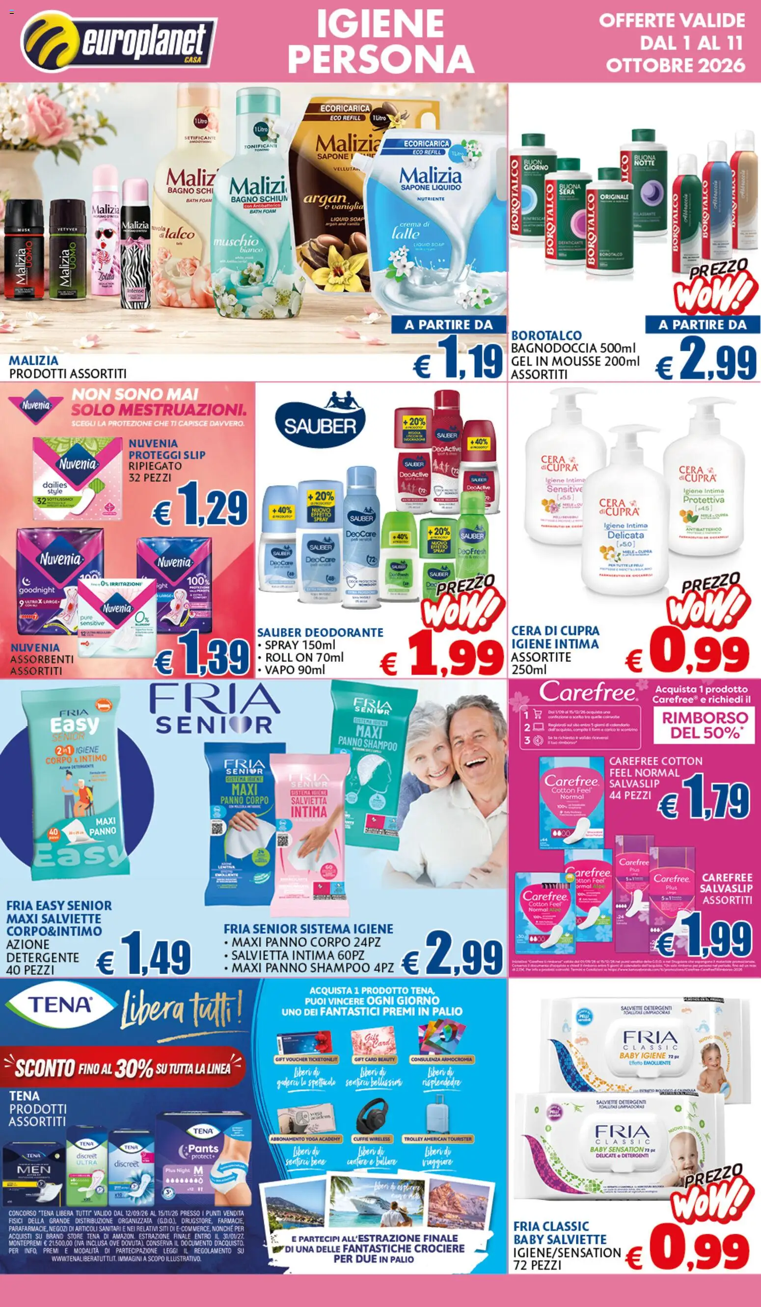 Volantino Europlanet Casa del 01/10/2026 | Pagina: 3 | Prodotti: Crema, Igiene intima, Sapone, Trolley