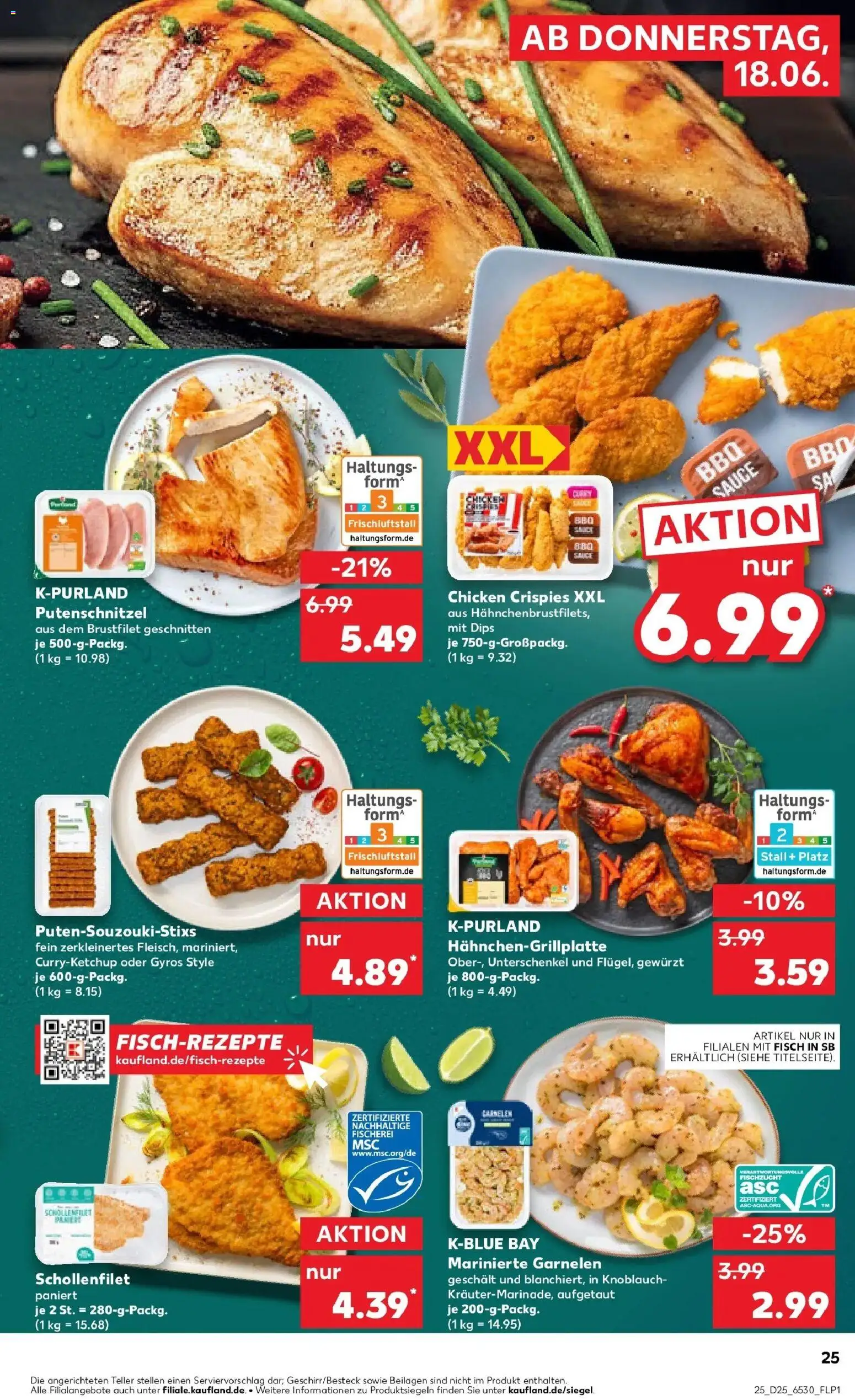 Kaufland Prospekt Torgau – gültig ab 15.06.2026 | Seite: 34 | Produkte: Garnelen, Fisch, Putenschnitzel, Knoblauch