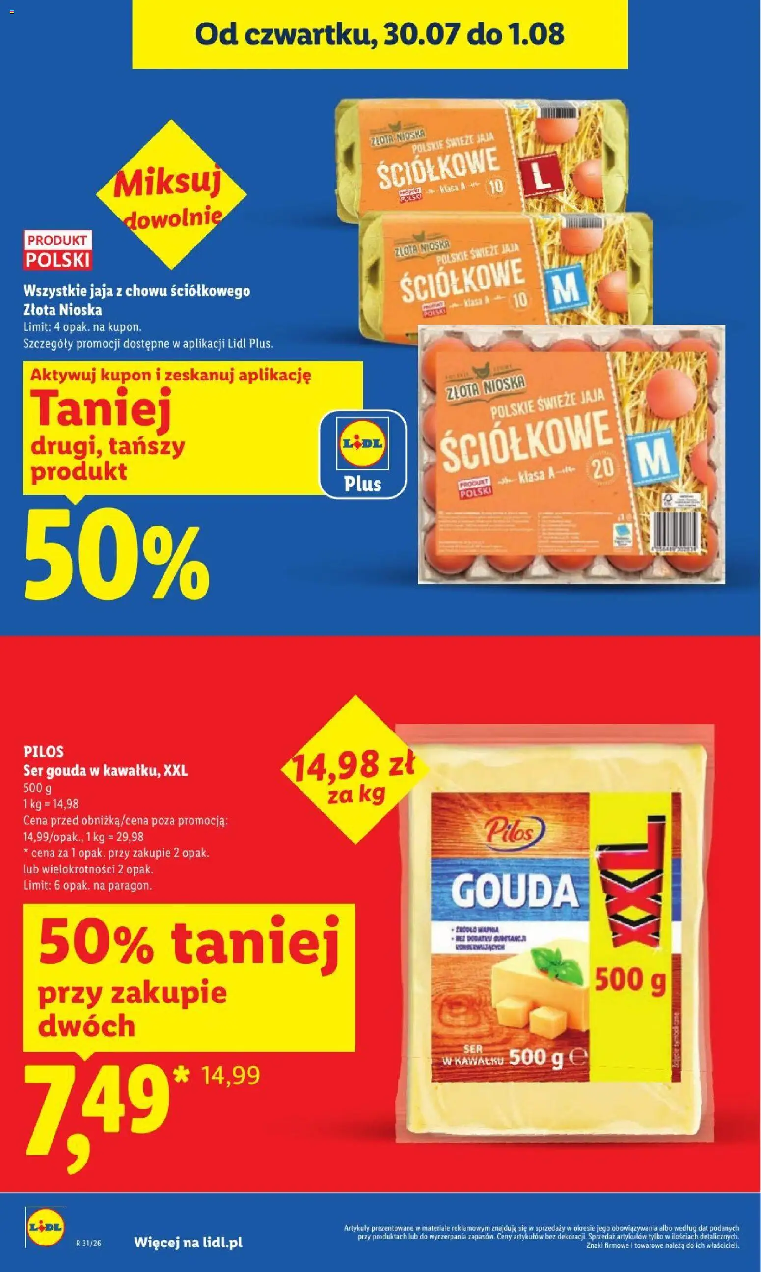 Lidl gazetka od 30.07.2026 | Strona: 14 | Produkty: Ser, Jaja, Ser gouda