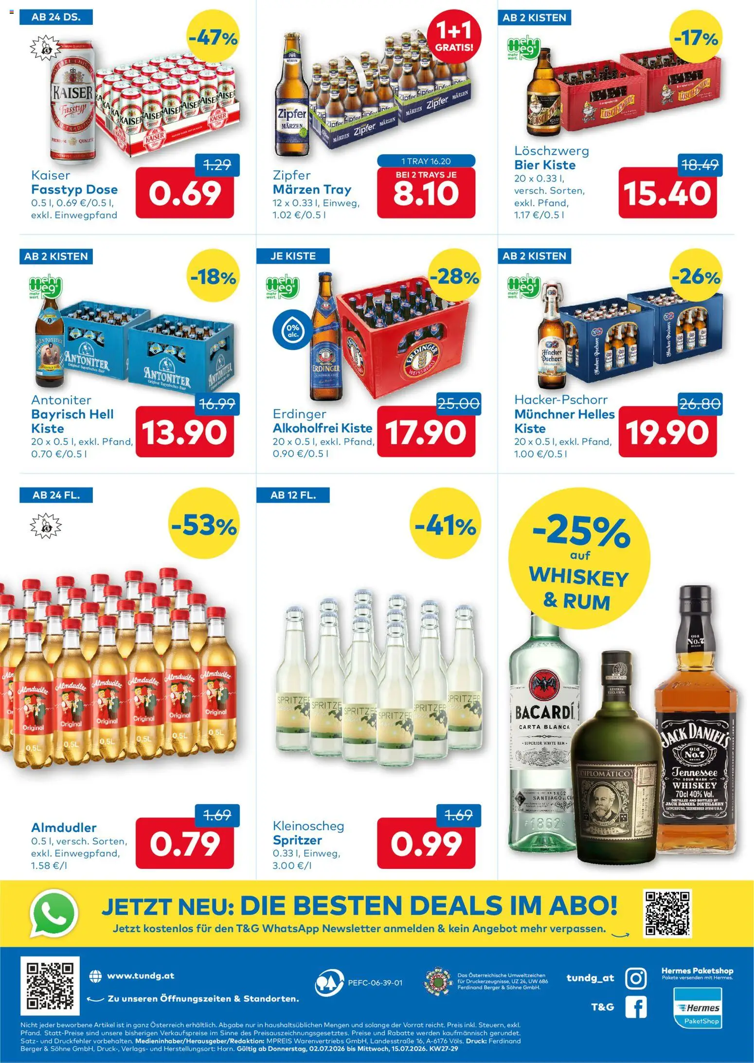 T&G Flugblatt gültig ab 02.07.2026 | Seite: 8 | Produkte: Whiskey, Eier, Bier