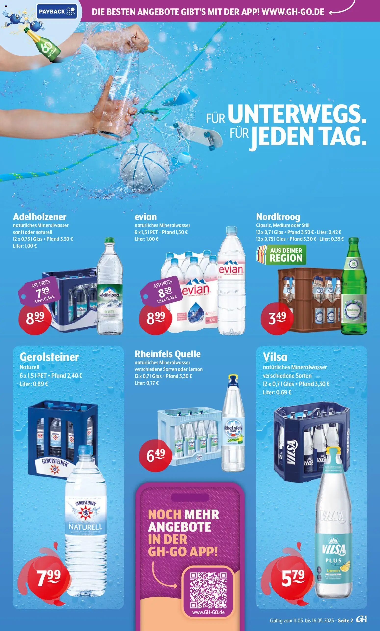 Getränke Hoffmann - Hamburg – gültig ab 11.05.2026 | Seite: 2 | Produkte: Adelholzener, Mineralwasser, Rheinfels quelle, Gerolsteiner