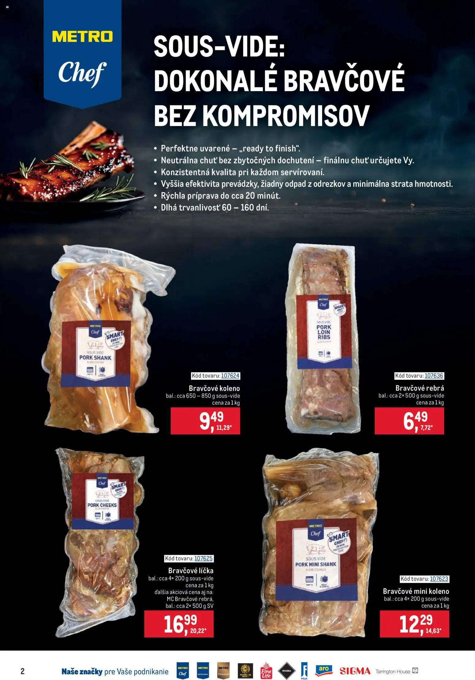 Nové Metro akcie – leták je platný od 12.08.2026 | Strana: 2 | Produkty: Koleno, Bravčové rebrá, Bravčové koleno