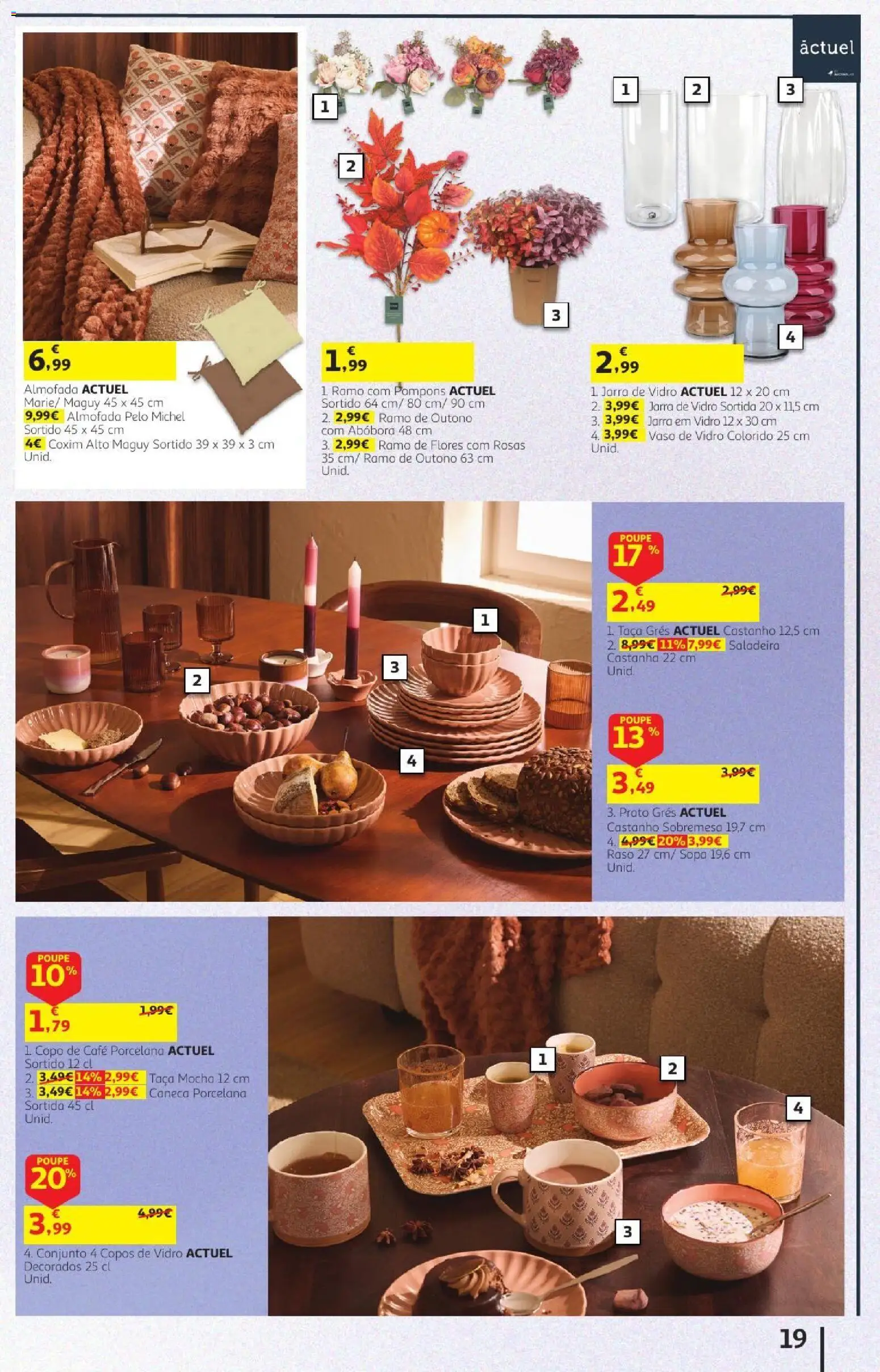 Auchan folheto Preços redondos │ válido de 07/10/2026 | Página: 19 | Produtos: Flores, Caneca, Vaso, Abóbora