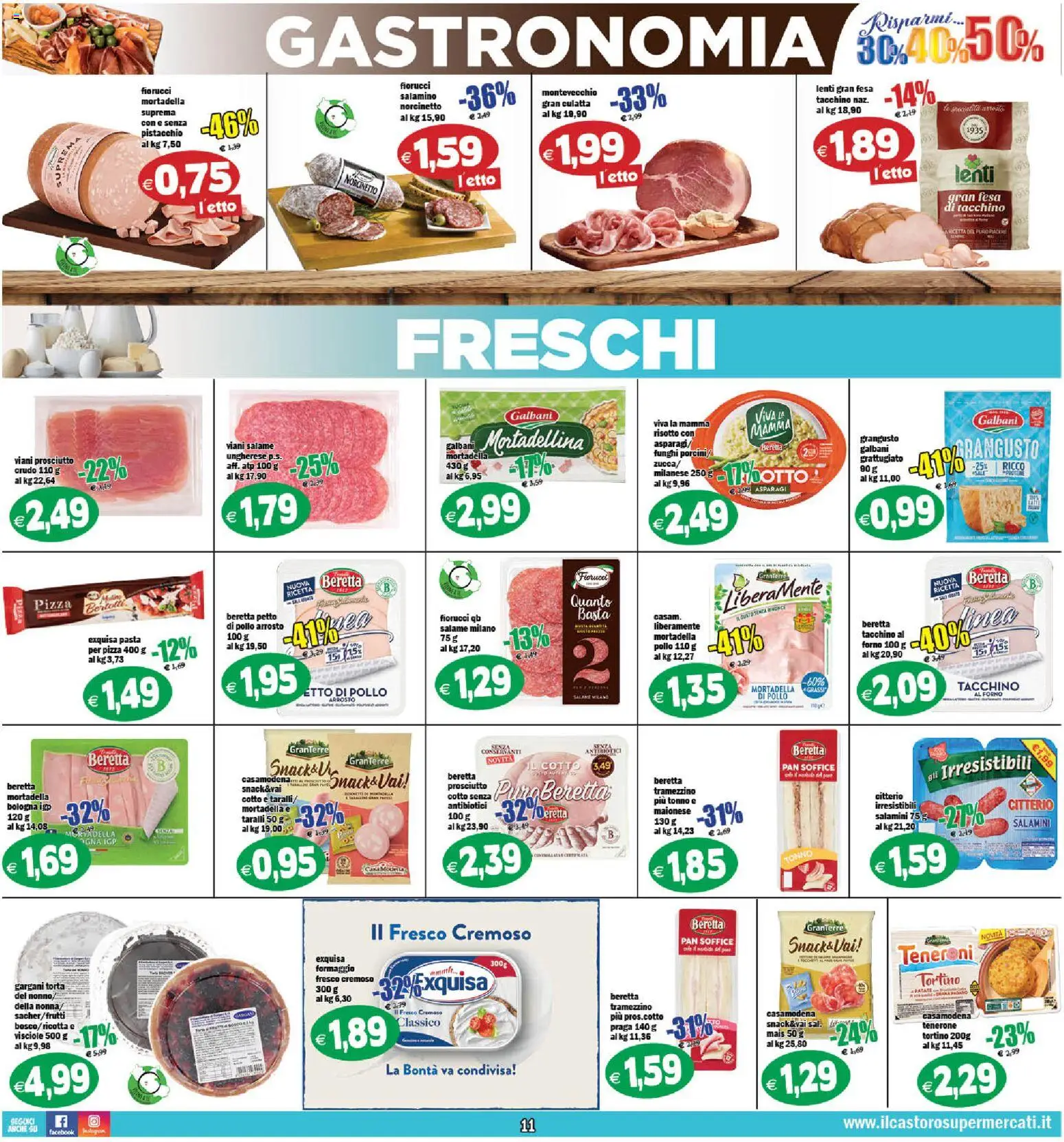 Volantino Il Castoro del 29.05.2026 | Pagina: 11 | Prodotti: Pollo, Mortadella, Taralli, Forno