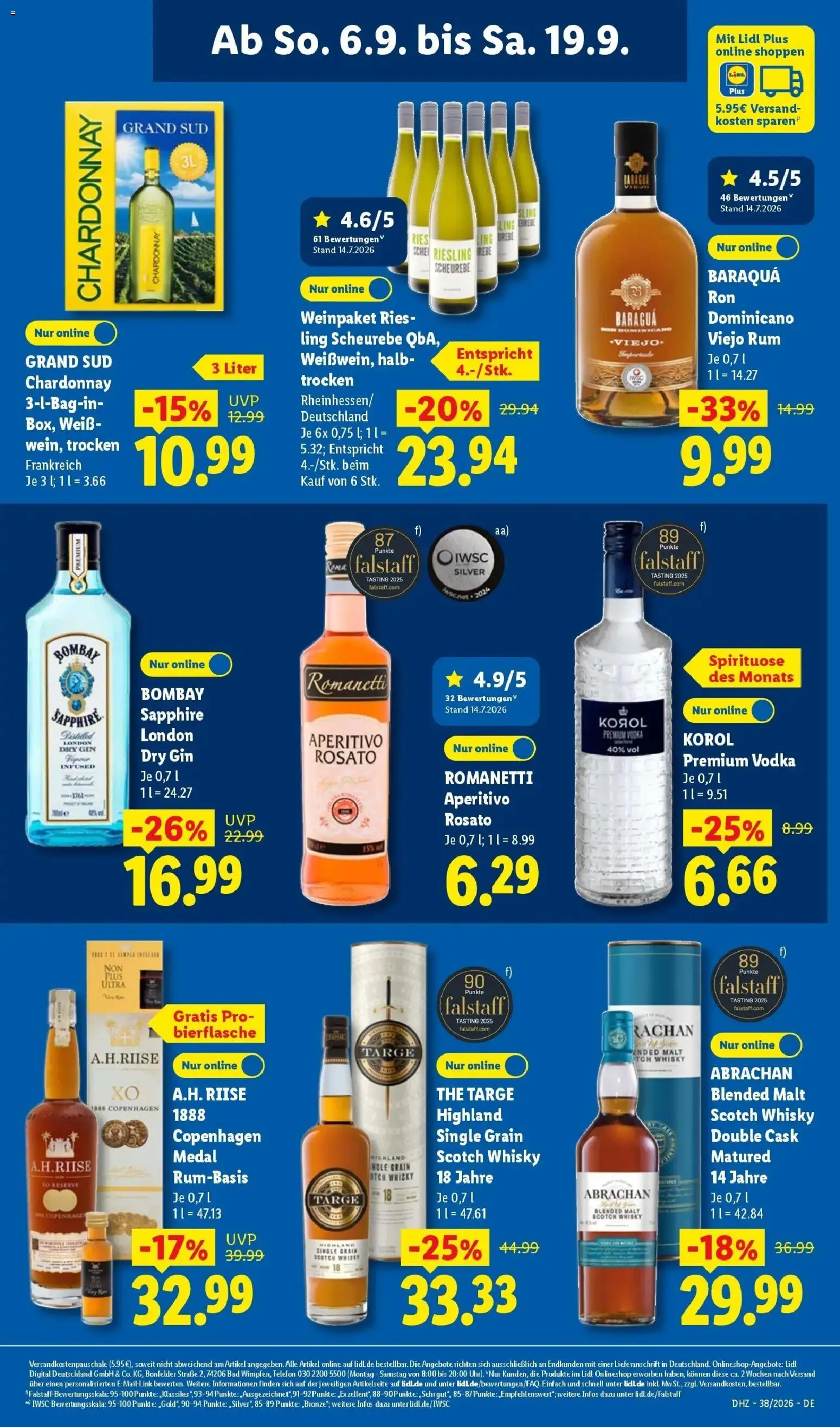 Lidl Prospekt Weikersheim (ab 14.09.2026) zum Blättern » Angebote | Seite: 25 | Produkte: Rum, Bad, Vodka, Gin