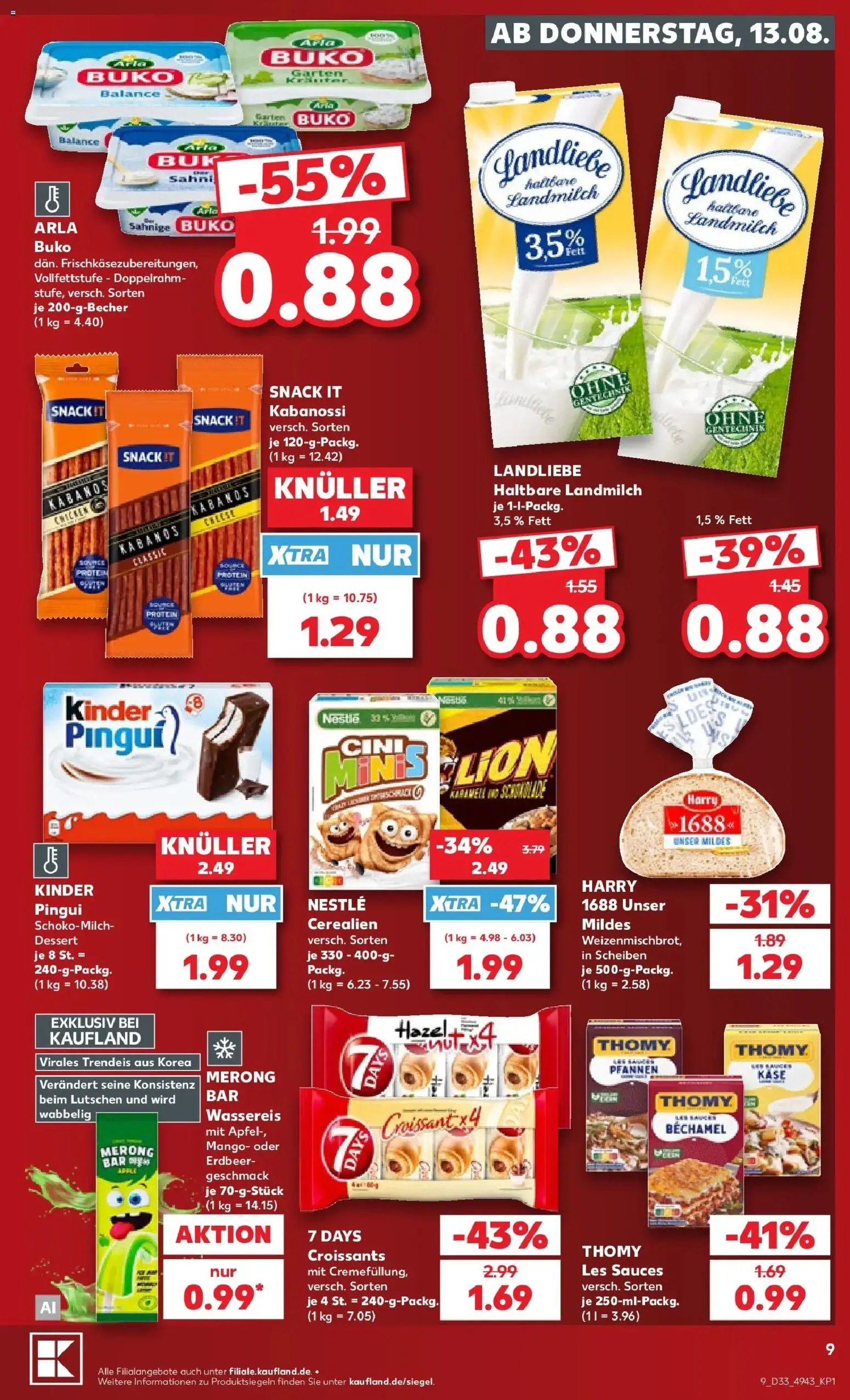 Prospekt Kaufland ab 10.08.2026 » Angebote Online zum Blättern | Seite: 18 | Produkte: Käse, Croissant, Mango, Arla buko