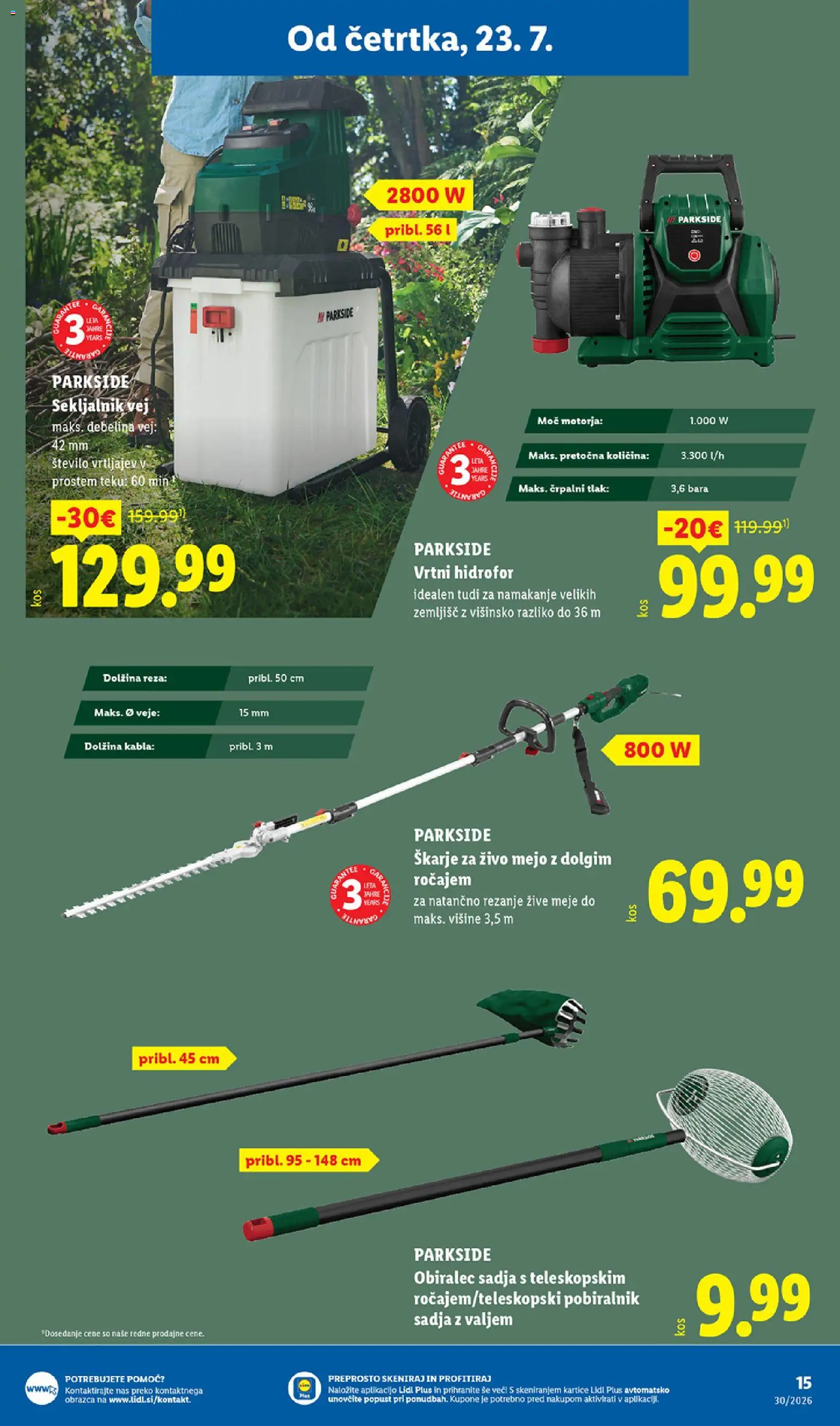 Novi Lidl katalog ponudbe – veljaven od 23.07.2026 | Stran: 33 | Izdelki: Škarje za živo mejo