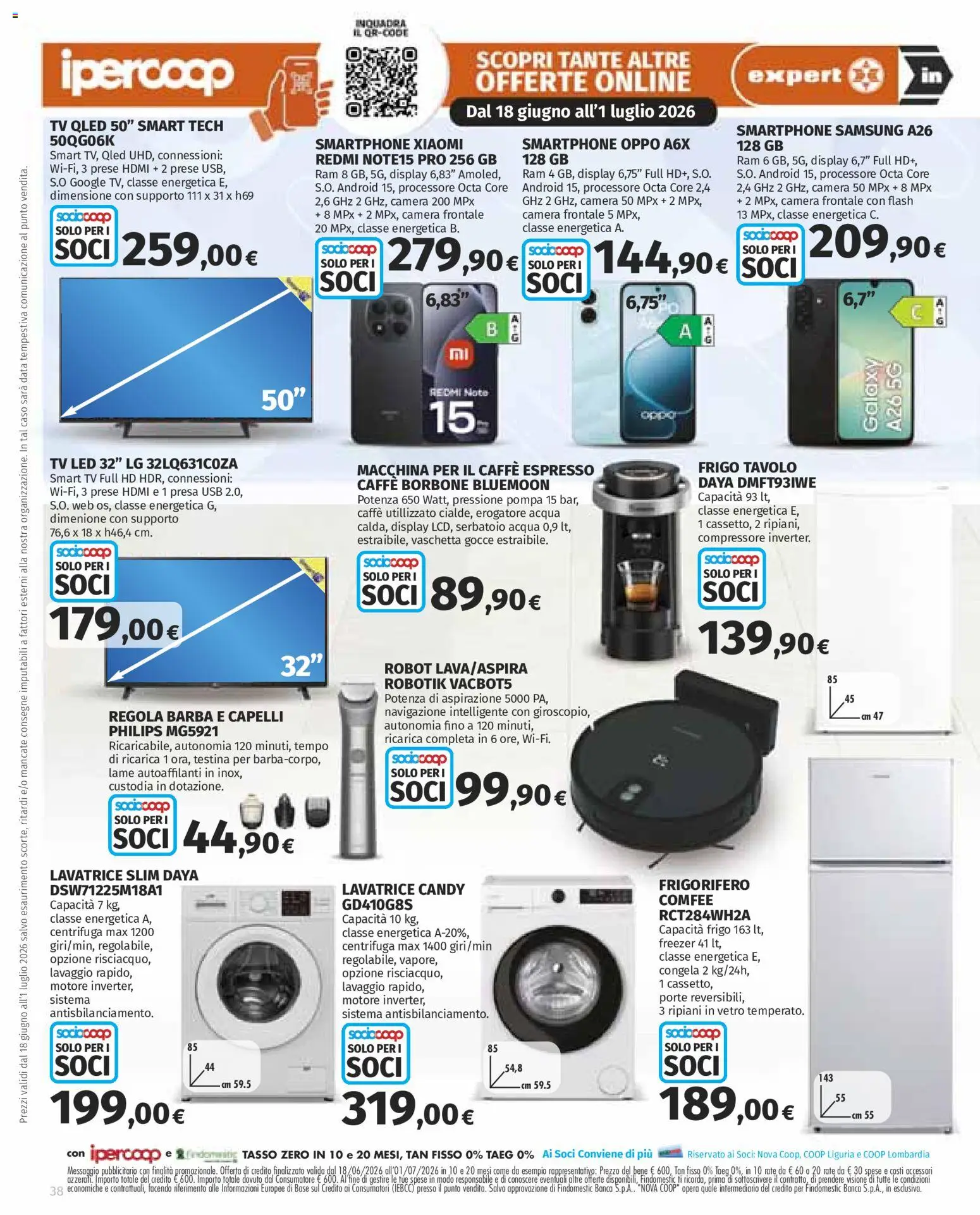 Volantino Ipercoop del 18.06.2026 | Pagina: 38 | Prodotti: Smartphone samsung, Data, USB, Presa