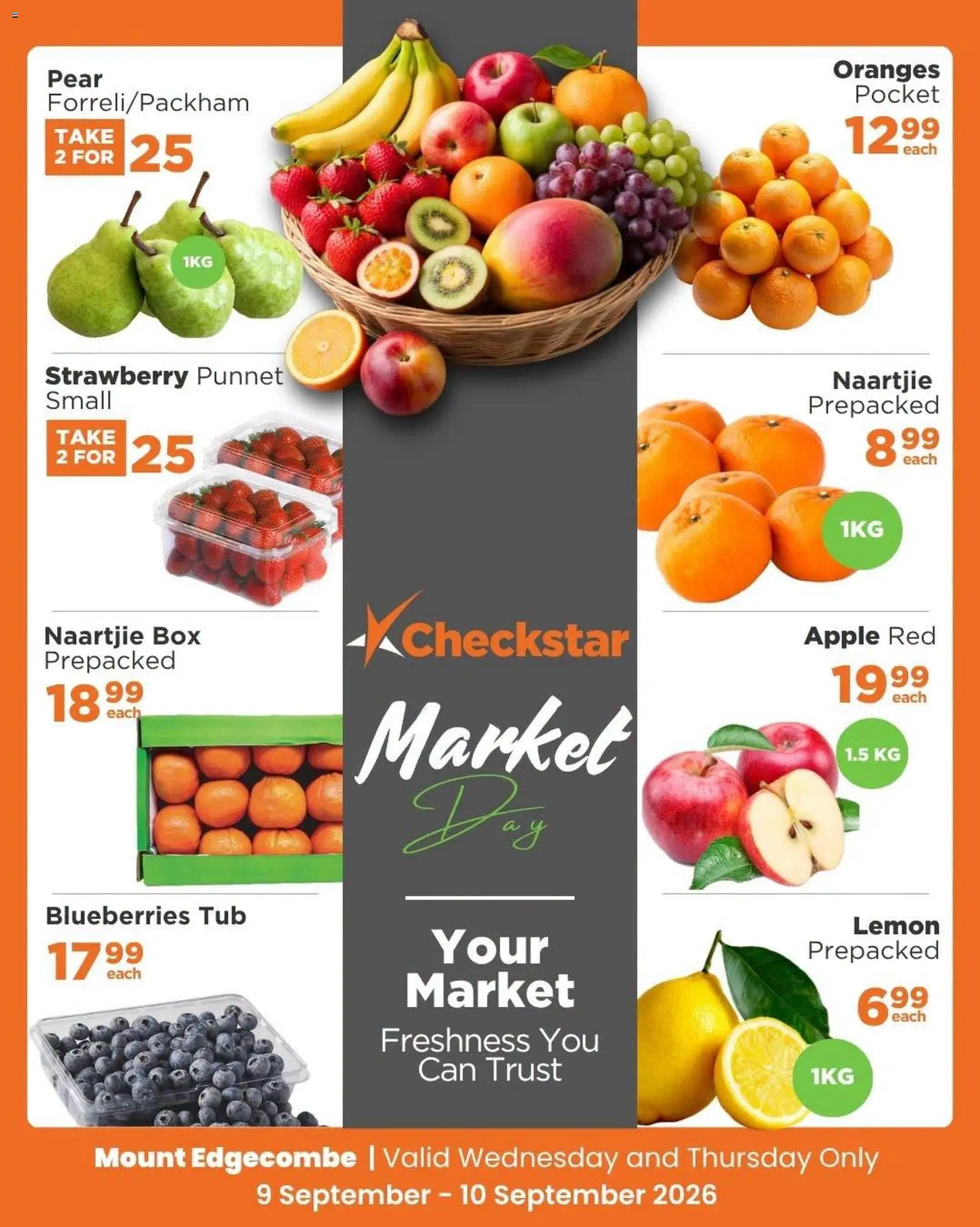New Check Star catalogue – valid from 09/09/2026 | Page: 3 | Products: Blueberries, Box, Oranges, Lemon