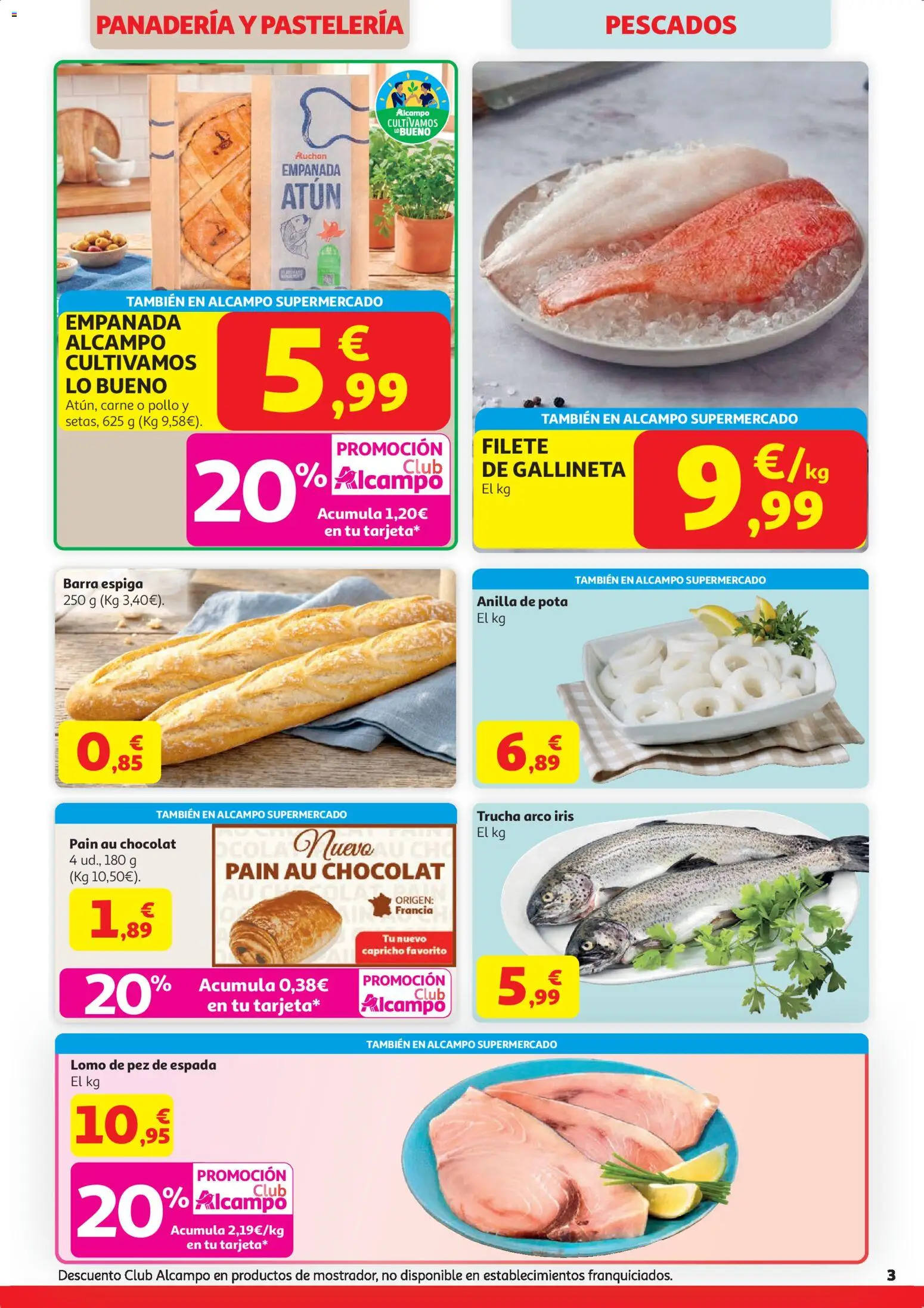 Alcampo HP Unico │ válido desde el 07.04.2026 | Página: 3 | Productos: Filete, Panadería