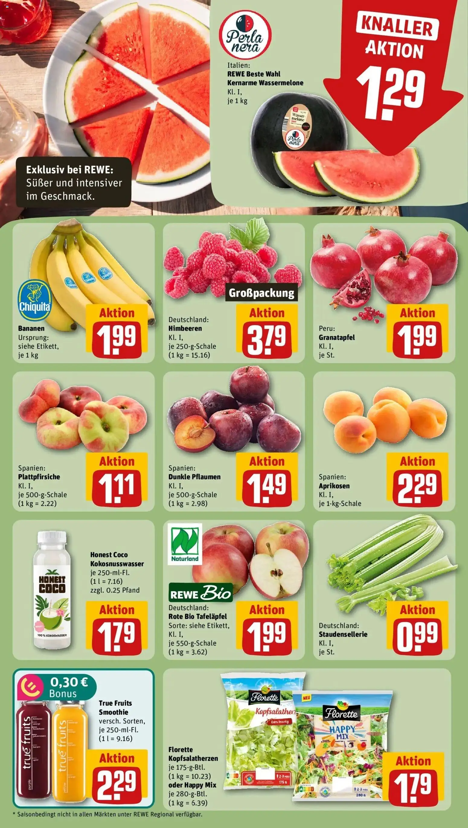 Rewe Prospekt Bremen – gültig ab 05.07.2026 | Seite: 6 | Produkte: Granatapfel, Pflaumen, Wassermelone, Melone