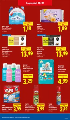 Anteprima del volantino PAMPERS Pannolino Il Costumino, Alla confezione valido a partire dal 28.05.2026 | Pagina: 19 | Prodotti: Detergente, Acqua, Pampers