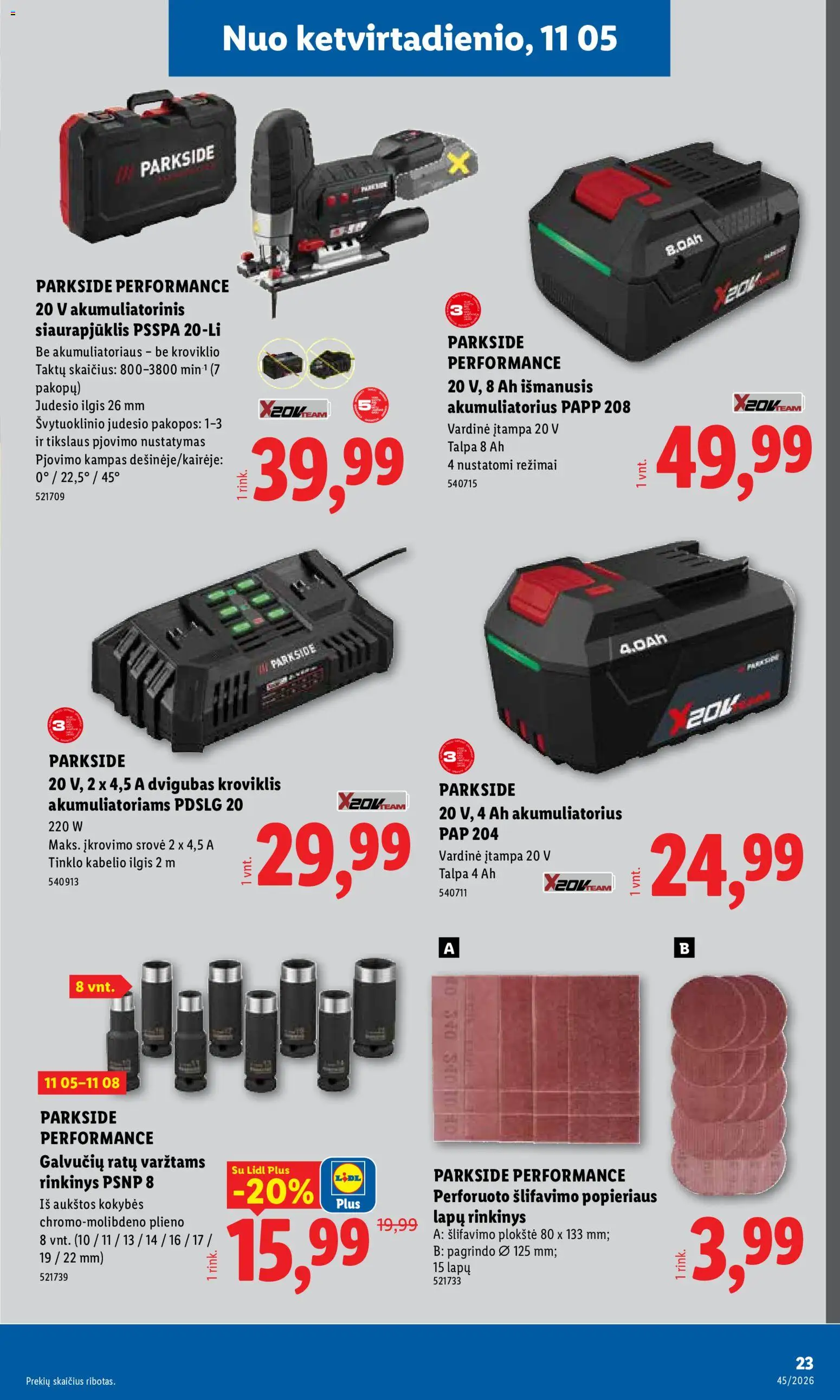 LIDL akcijos nuo 2026.11.02 | Puslapis: 23 | Prekių: Akumuliatorius
