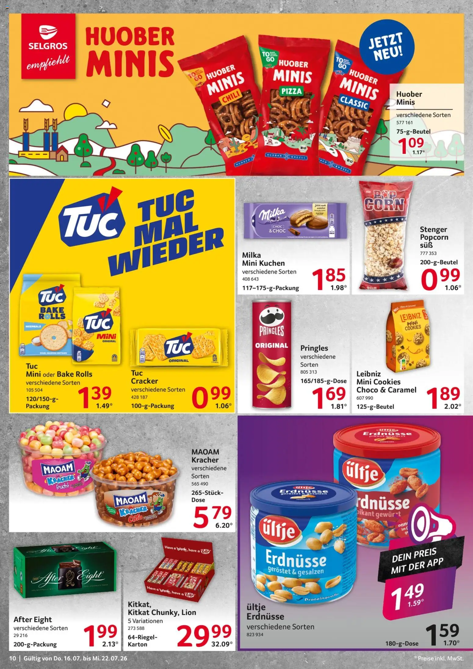 Selgros Prospekt – gültig ab 16.07.2026 | Seite: 10 | Produkte: Milka, Pizza, Pringles, Kuchen