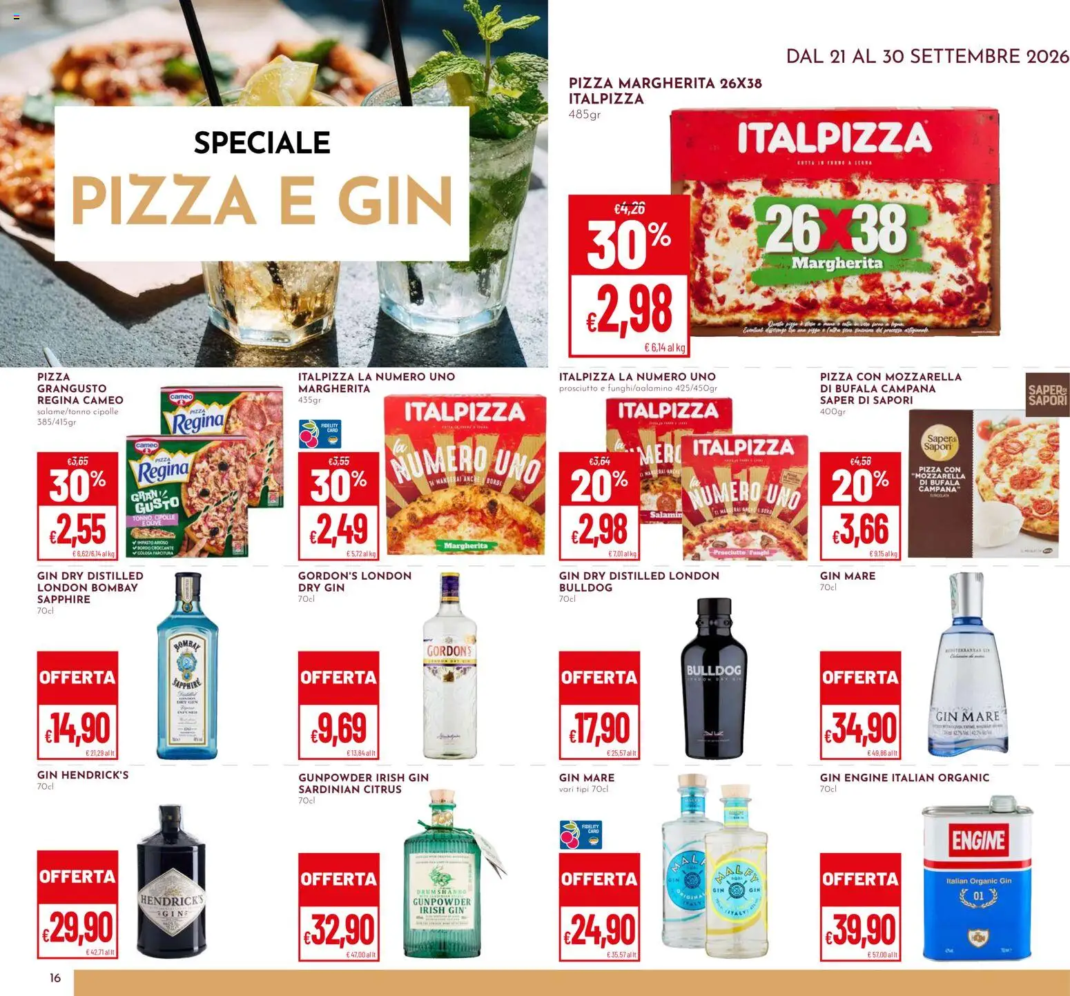 Volantino Pan del 30/09/2026 | Pagina: 16 | Prodotti: Gin, Mozzarella, Mozzarella di bufala, Gin Hendrick’s