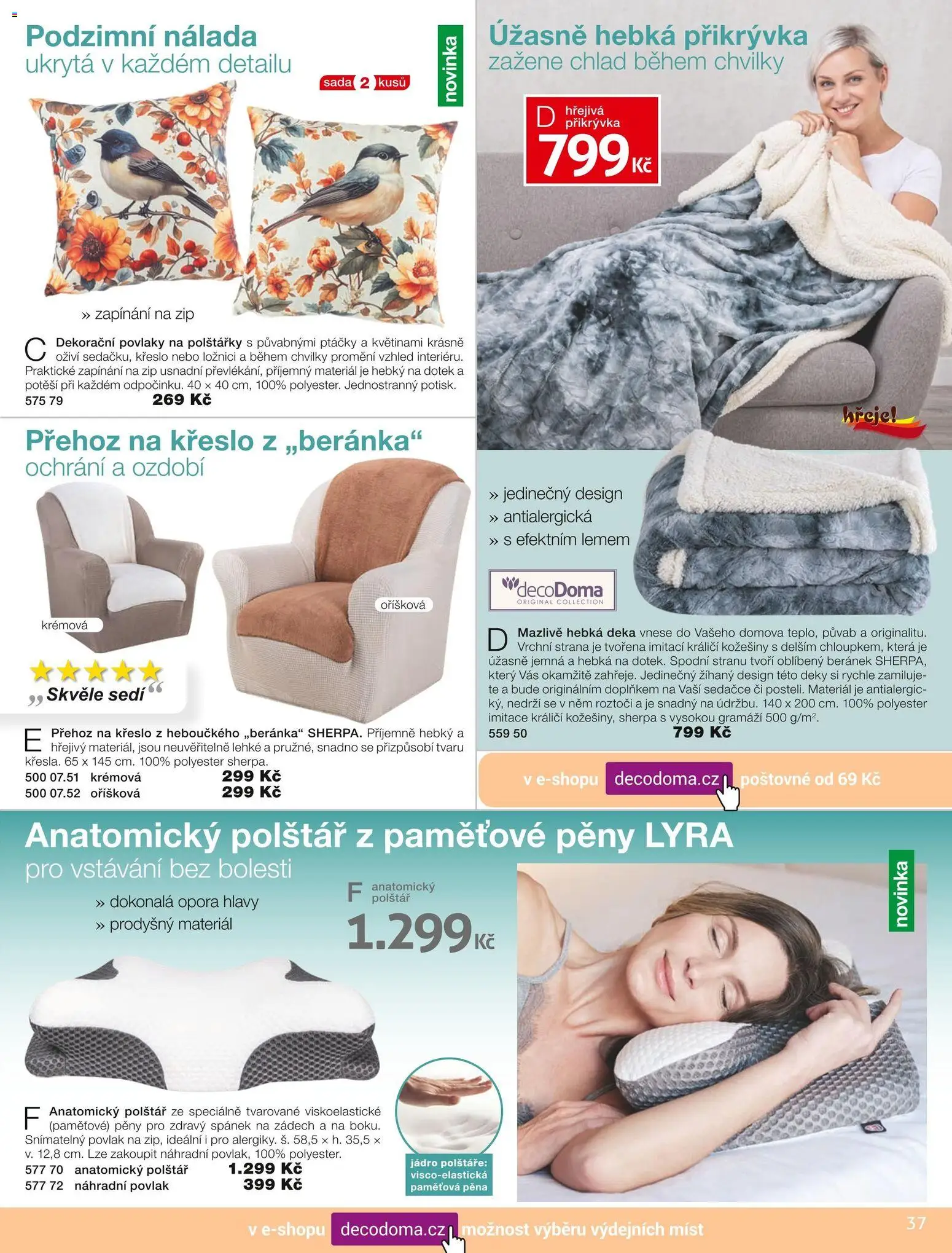 Decodoma katalog Podzim 2026 od 01.09.2026 | Strana: 37 | Produkty: Přehoz, Deka, Přikrývka, Křeslo