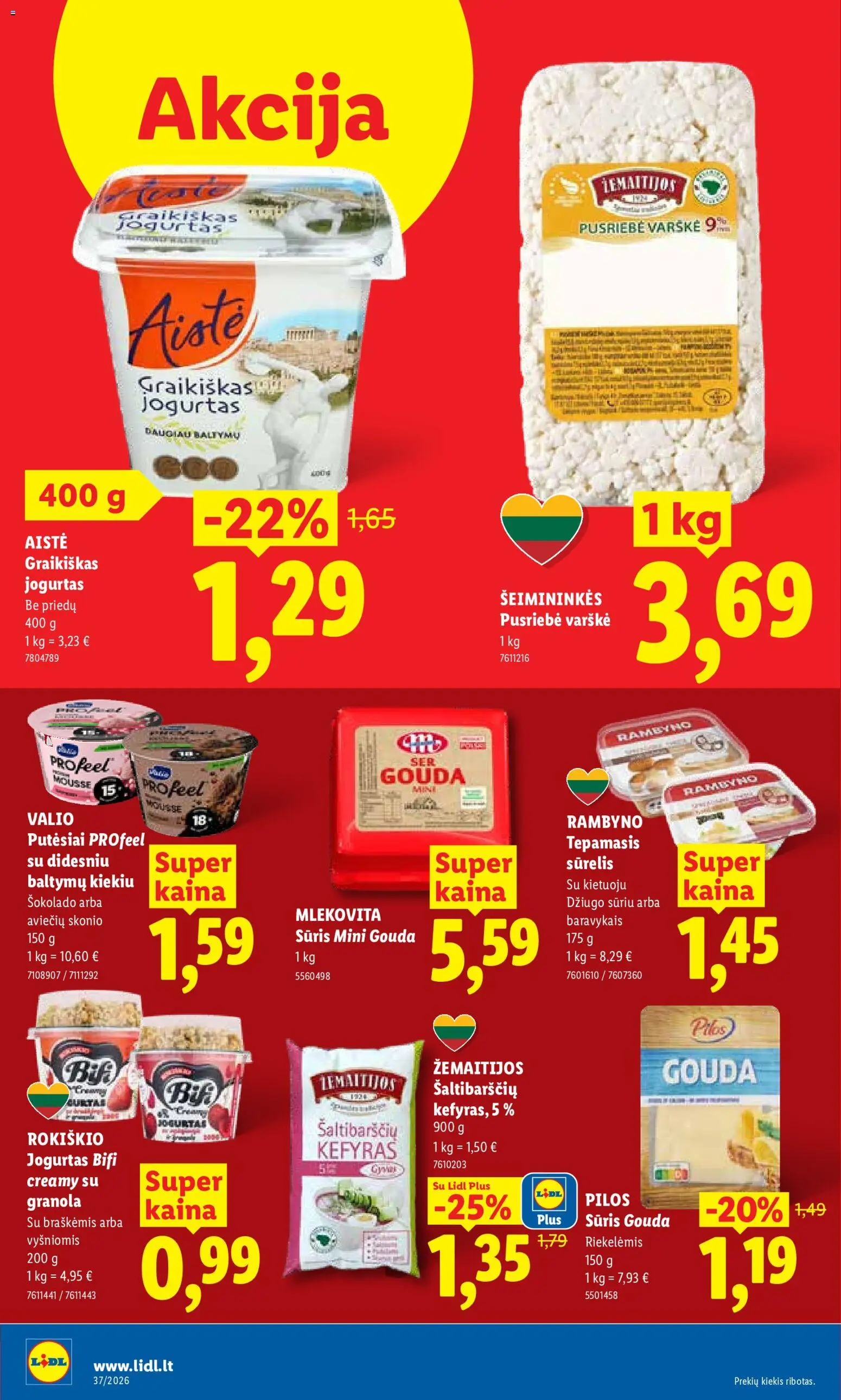 LIDL akcijos nuo 2026.09.07 | Puslapis: 32 | Prekių: Sūrelis, Jogurtas, Sūris, Varškė