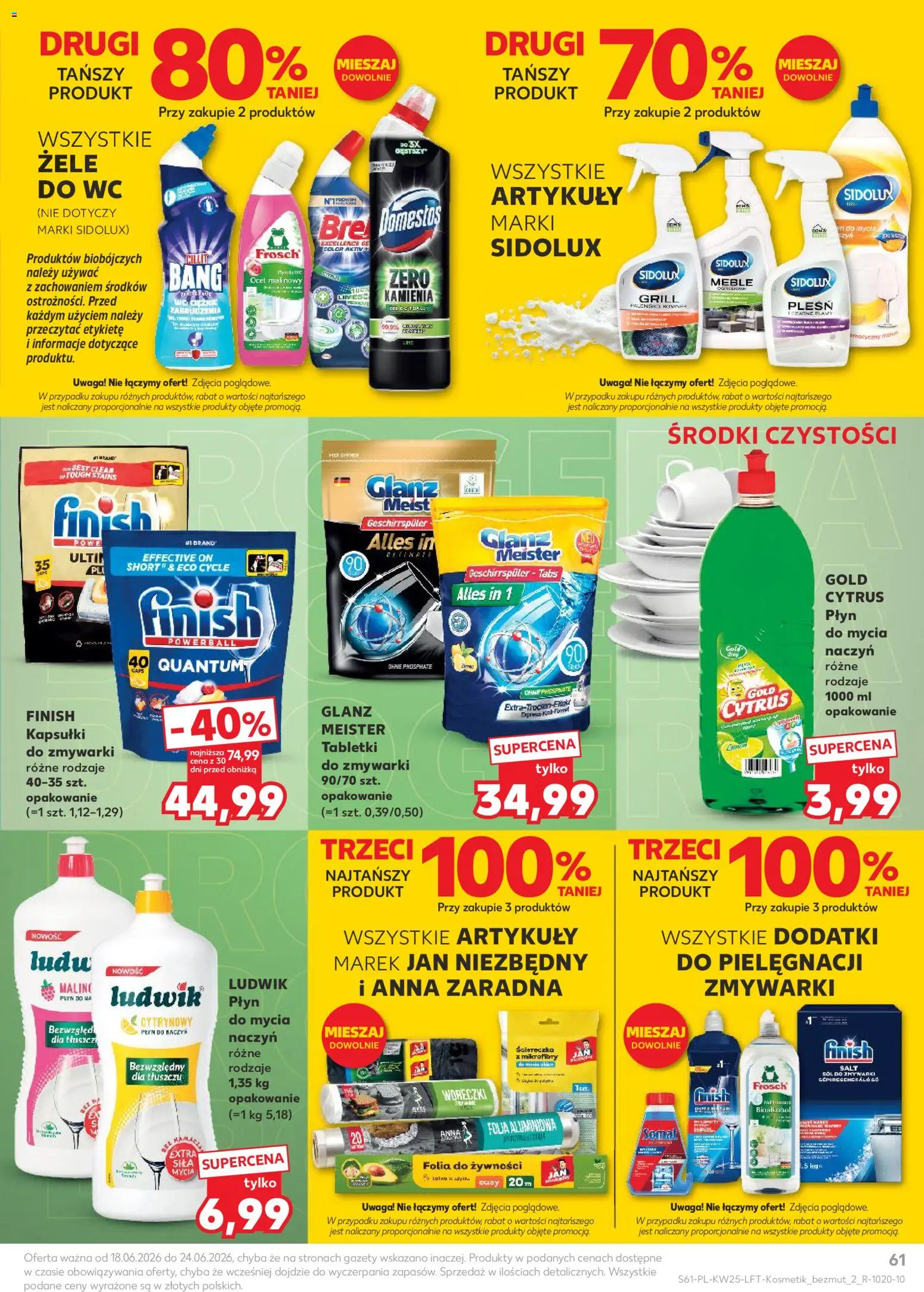 Kaufland Polsko leták od 18.06.2026 | Strana: 61 | Produkty: Finish, Domestos, Wc, Sidolux