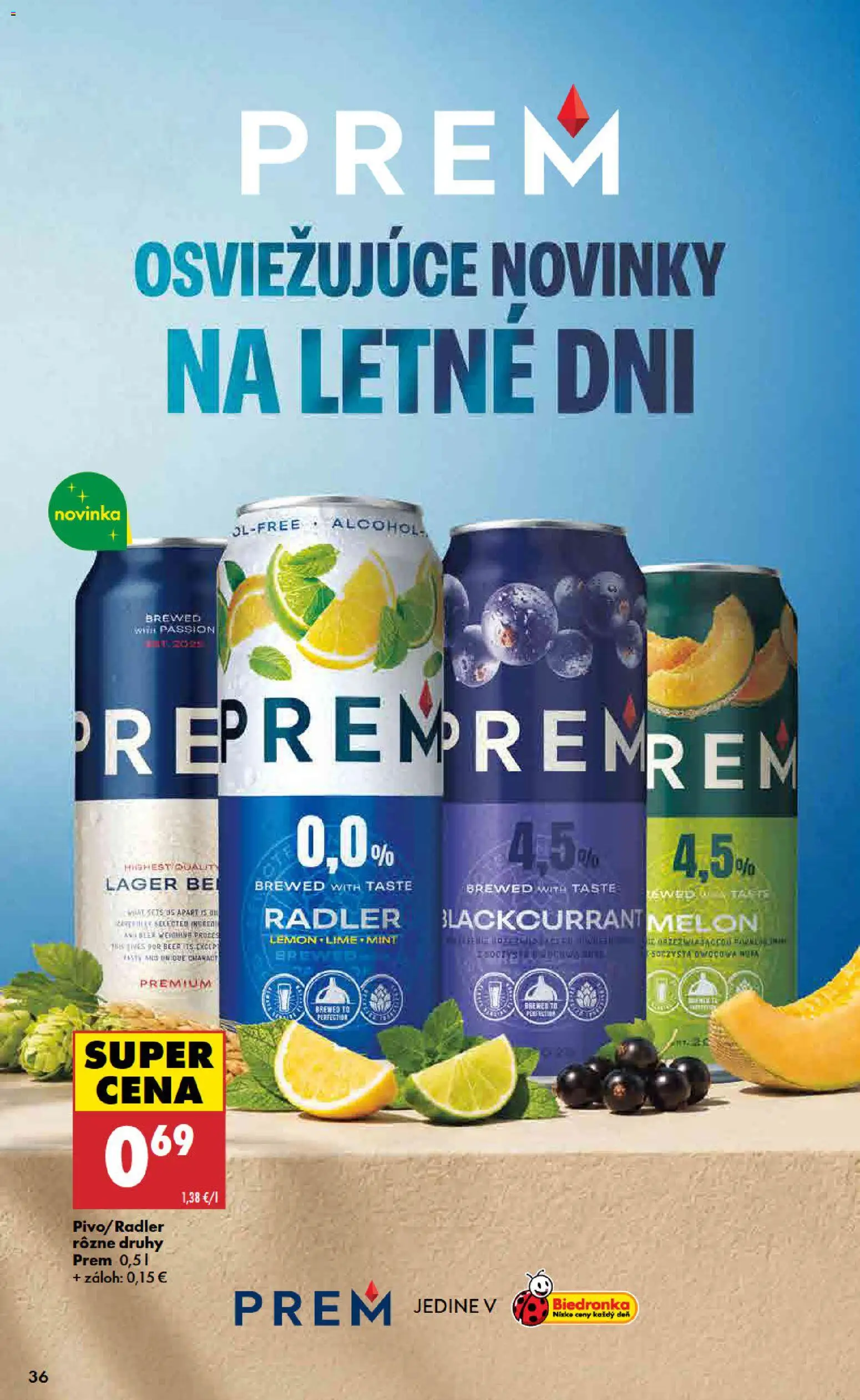 Nové Biedronka akcie – leták je platný od 11.06.2026 | Strana: 36 | Produkty: Radler, Melón