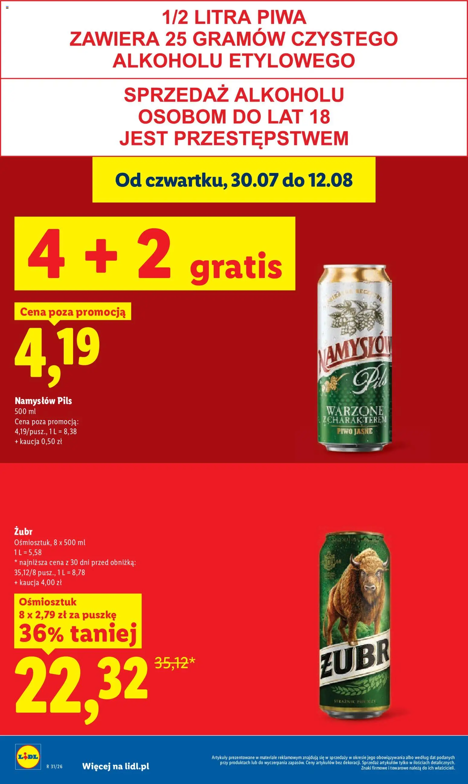 Lidl Polsko leták od 30.07.2026 | Strana: 28 | Produkty: Zubr