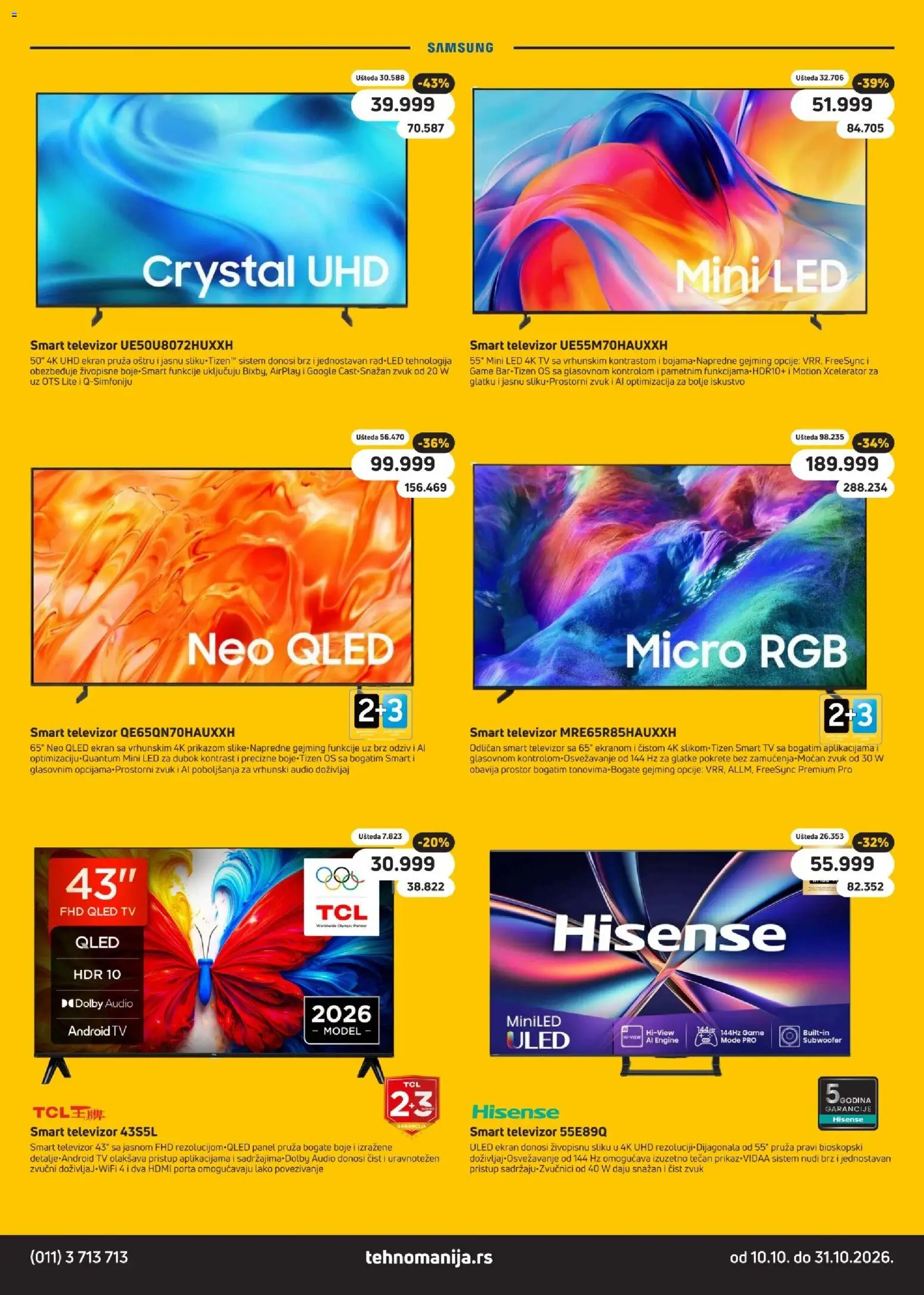 Tehnomanija katalog - važi od 10.10.2026 | Strana: 12 | Proizvode: Smart televizor, Led, Televizor, Audio