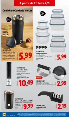 Pré-visualização Lidl Novidades válido de 04.05.2026 | Página: 4 | Produtos: Cortador, Chávenas, Café, Pizza