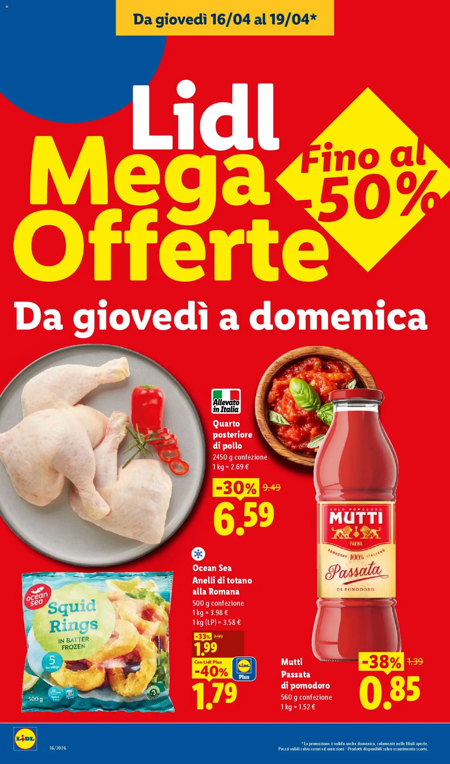 Volantino Lidl del 16.04.2026 | Pagina: 2 | Prodotti: Pomodoro, Passata di pomodoro, Mutti passata, Mutti