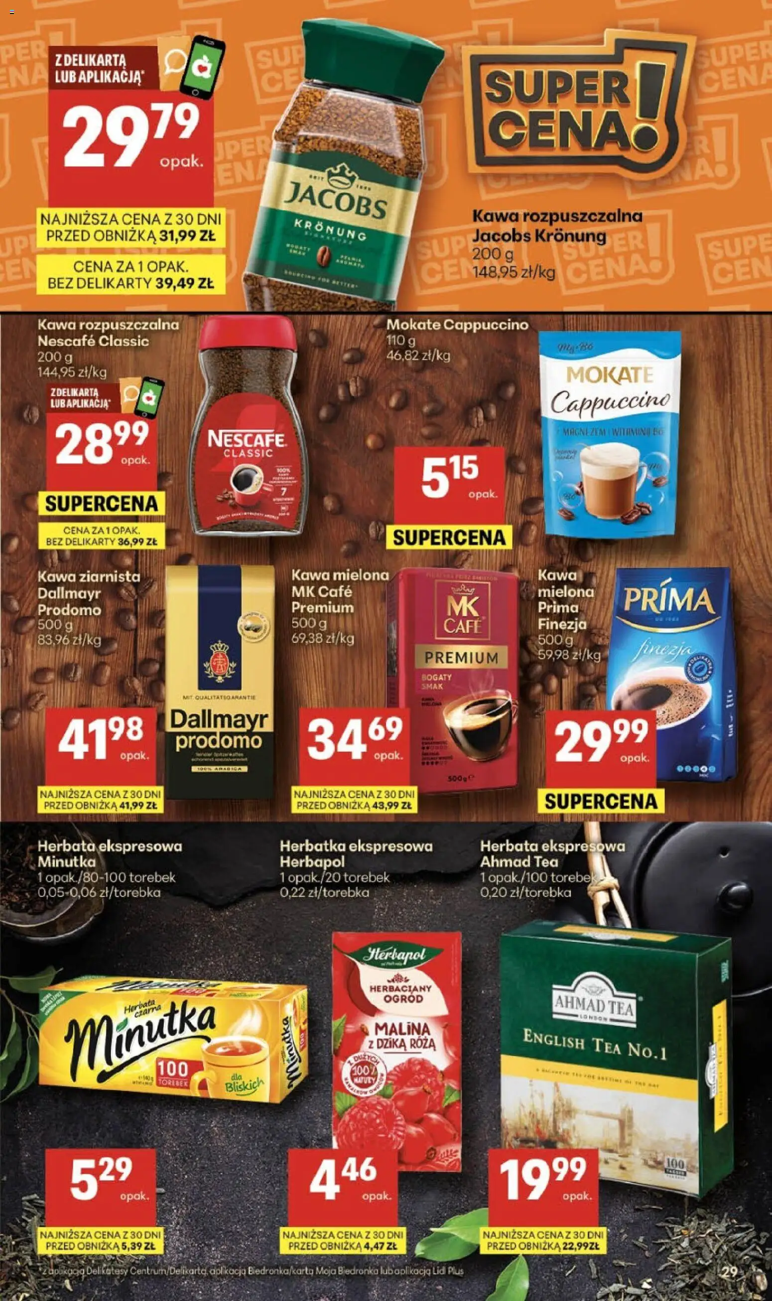 Delikatesy Centrum gazetka - Sklepy Własne od 12.03.2026 | Strona: 29 | Produkty: Nescafe, Kawa ziarnista, Cappuccino, Herbata