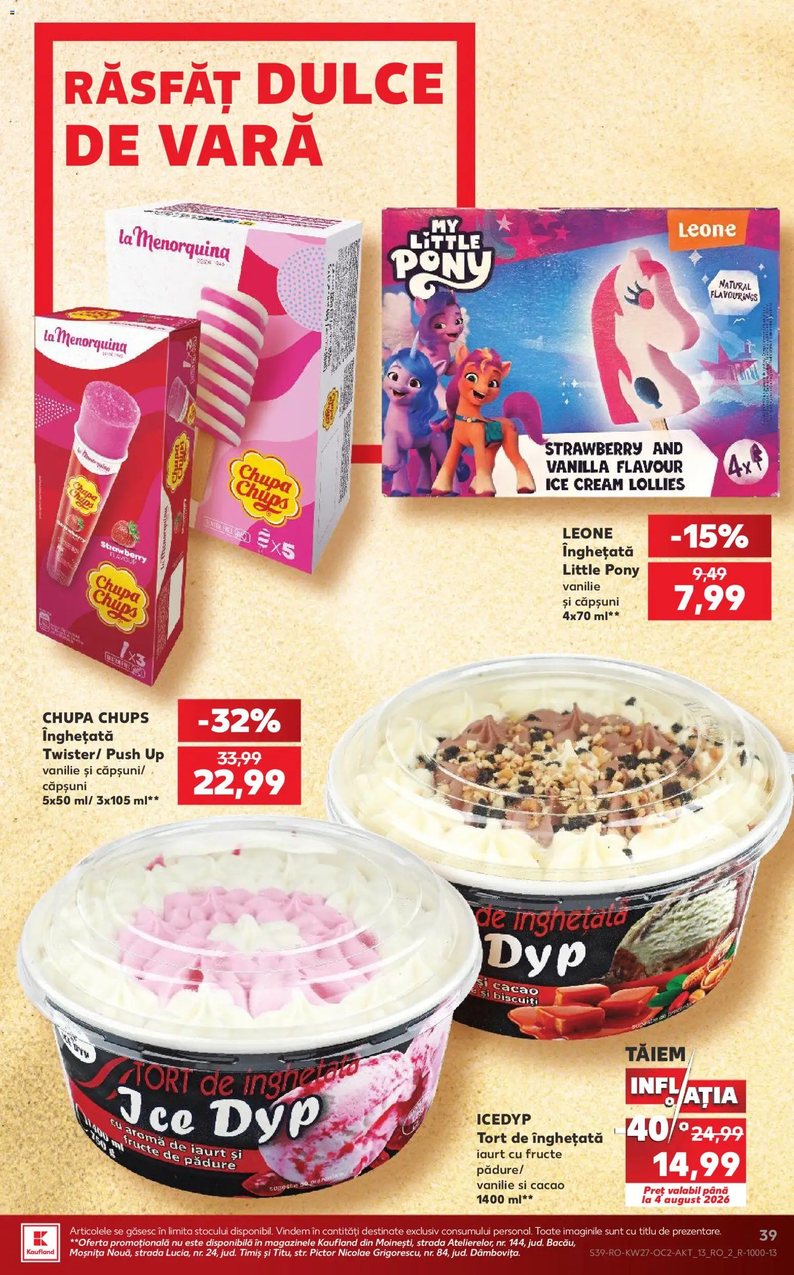 Noul catalog Kaufland – valabil de la 01.07.2026 | Pagină: 39 | Produse: Iaurt, Căpșuni, Cacao, Fructe