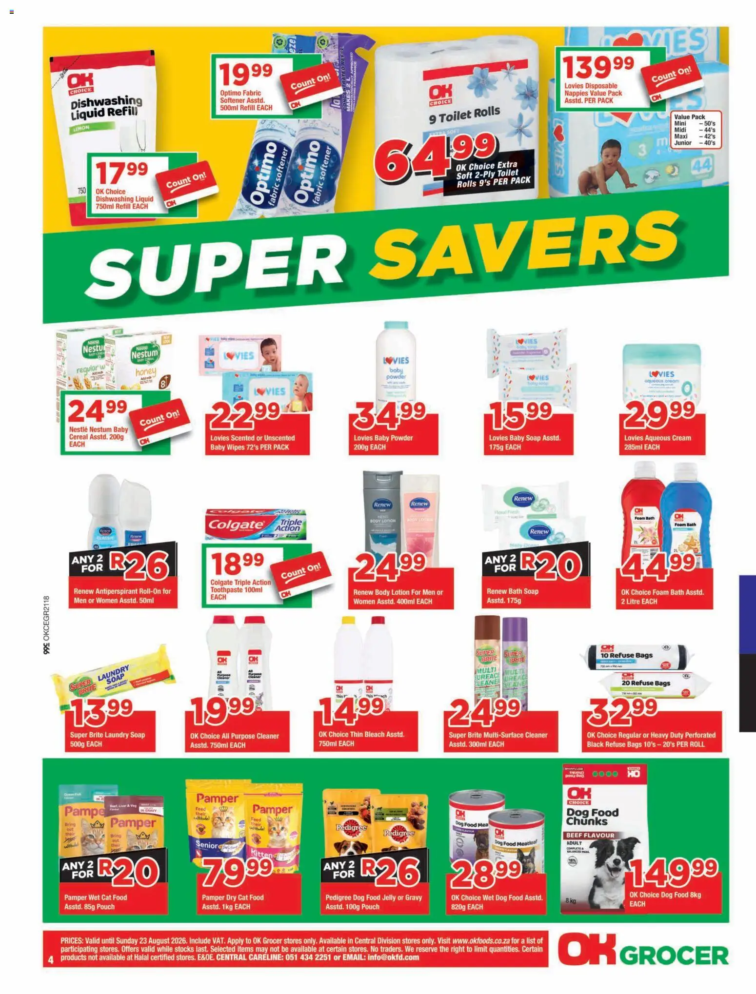 New OK Foods catalogue – valid from 12/08/2026 | Page: 4 | Products: Bath, Bleach, Fragrance, Toothpaste