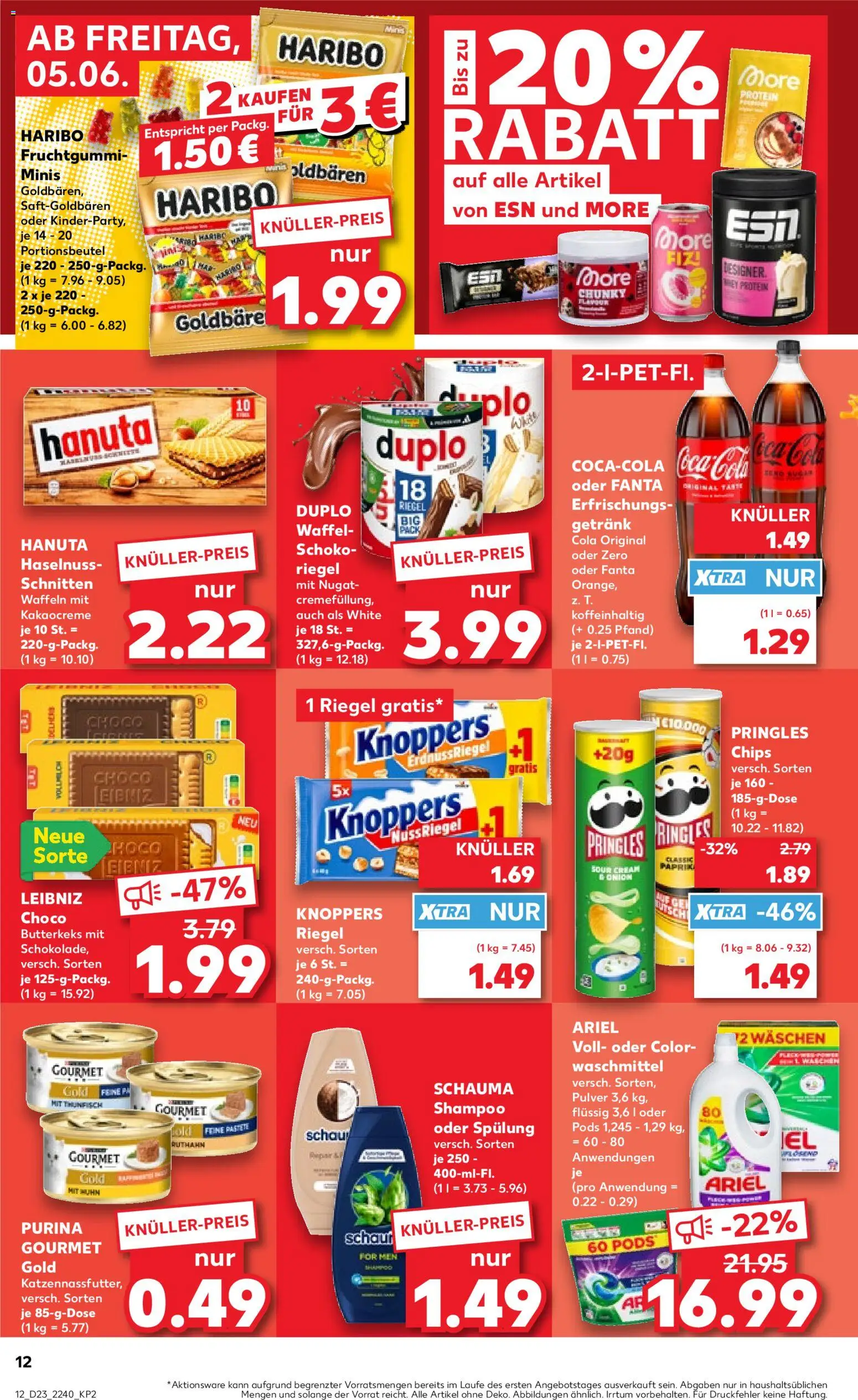 Kaufland Prospekt Speyer – gültig ab 04.06.2026 | Seite: 12 | Produkte: Waffeln, Waschmittel, Duplo riegel, Chips