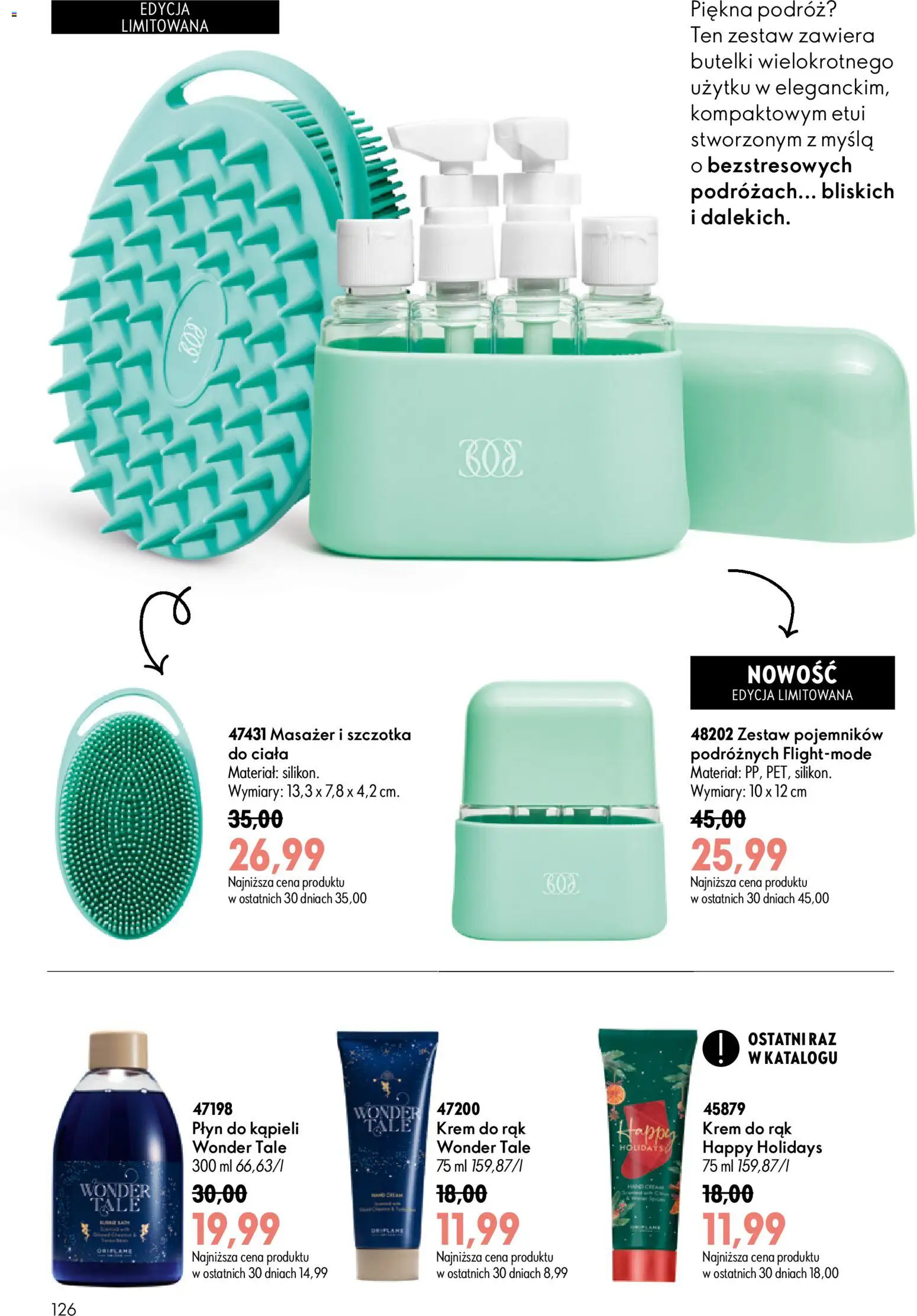 Oriflame Katalog 10 2026 od 08.07.2026 | Strona: 126 | Produkty: Płyn do kąpieli, Szczotka, Krem do rąk, Krem