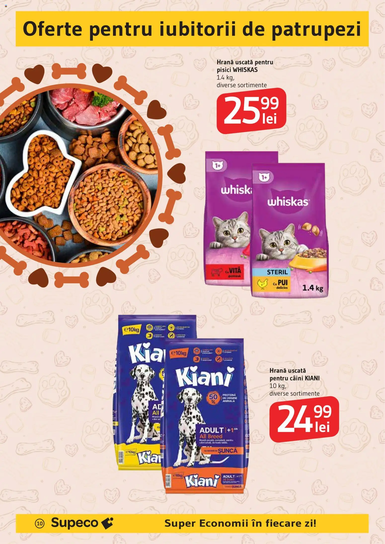 Noul catalog Supeco – valabil de la 24.09.2026 | Pagină: 10 | Produse: Vită, Whiskas, Pui, Șuncă