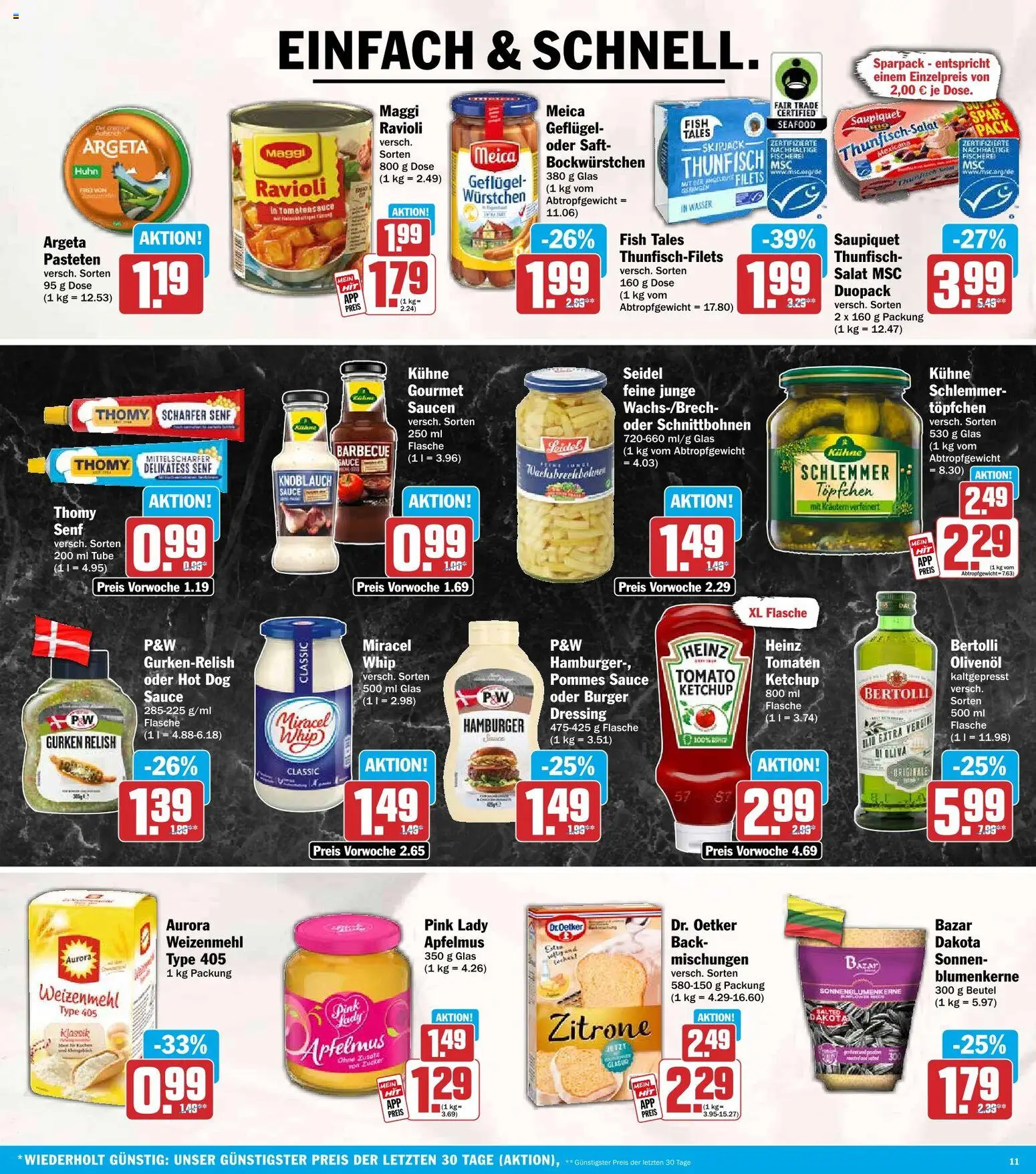 HIT Prospekt – gültig ab 14.09.2026 | Seite: 11 | Produkte: Thunfisch, Tomaten, Knoblauch, Apfelmus