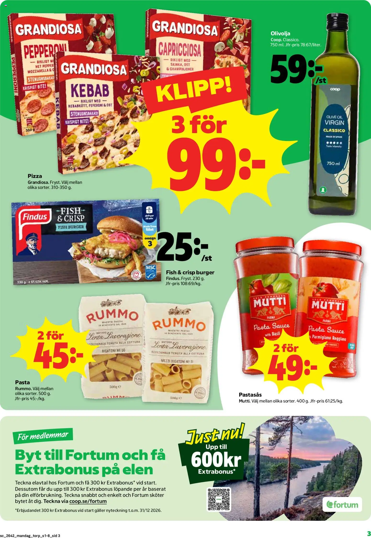 Stora Coop reklamblad aktuell från 12/10/2026 | Sida: 3 | Produkter: Parmigiano Reggiano, Ost, Pizza, Champinjoner