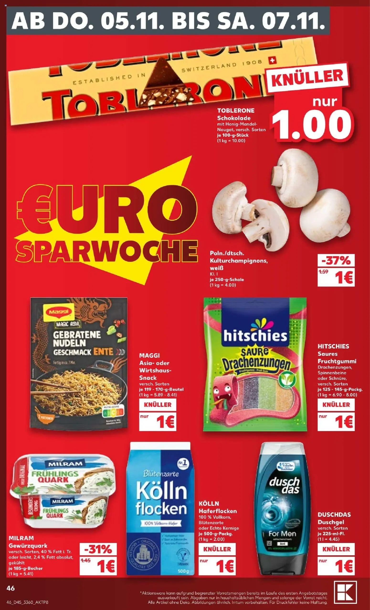 Kaufland Prospekt – gültig ab 02.11.2026 | Seite: 46 | Produkte: Maggi, Duschdas, Milram, Flocken