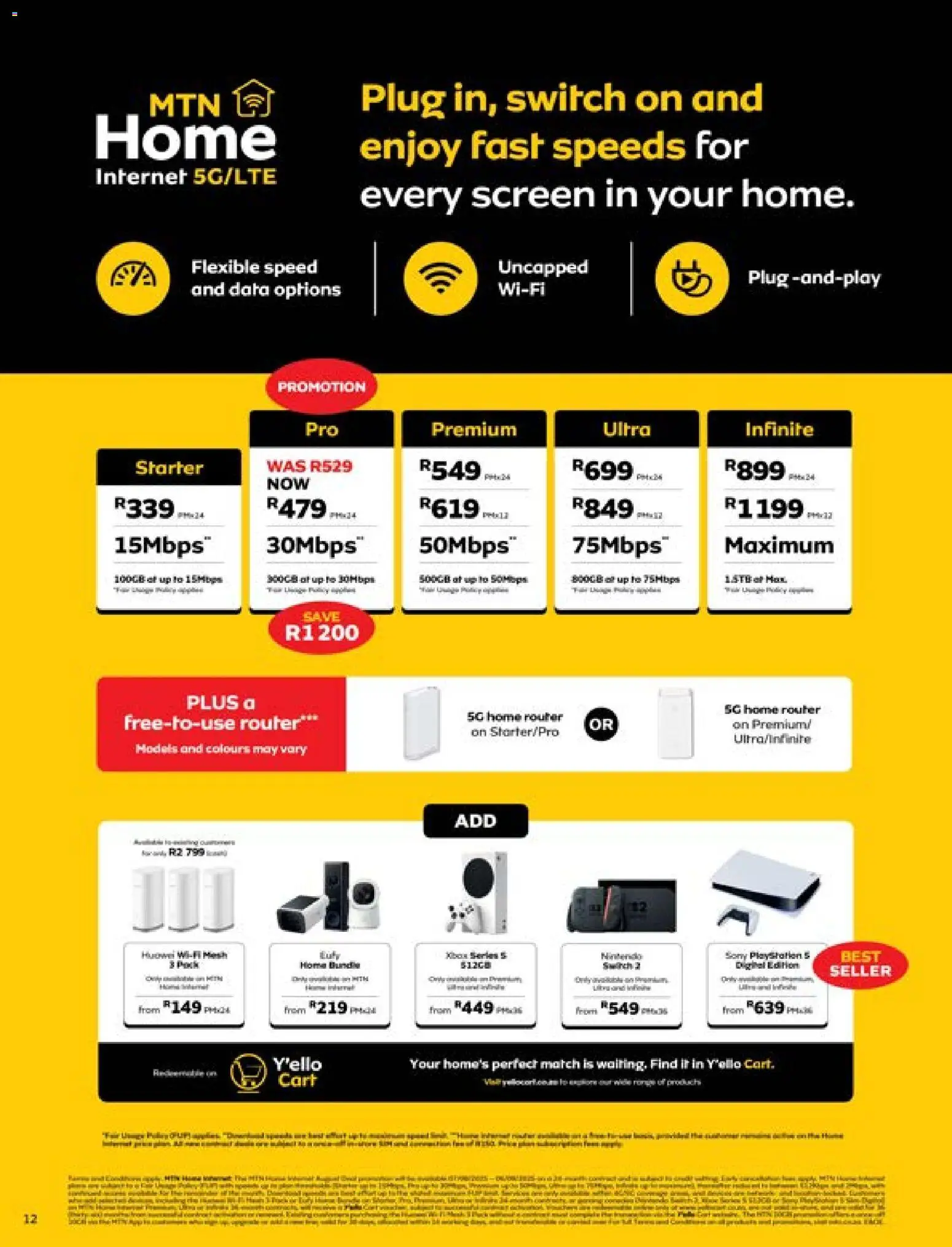 New MTN catalogue – valid from 07/08/2026 | Page: 12 | Products: Data, Router, Playstation, Switch