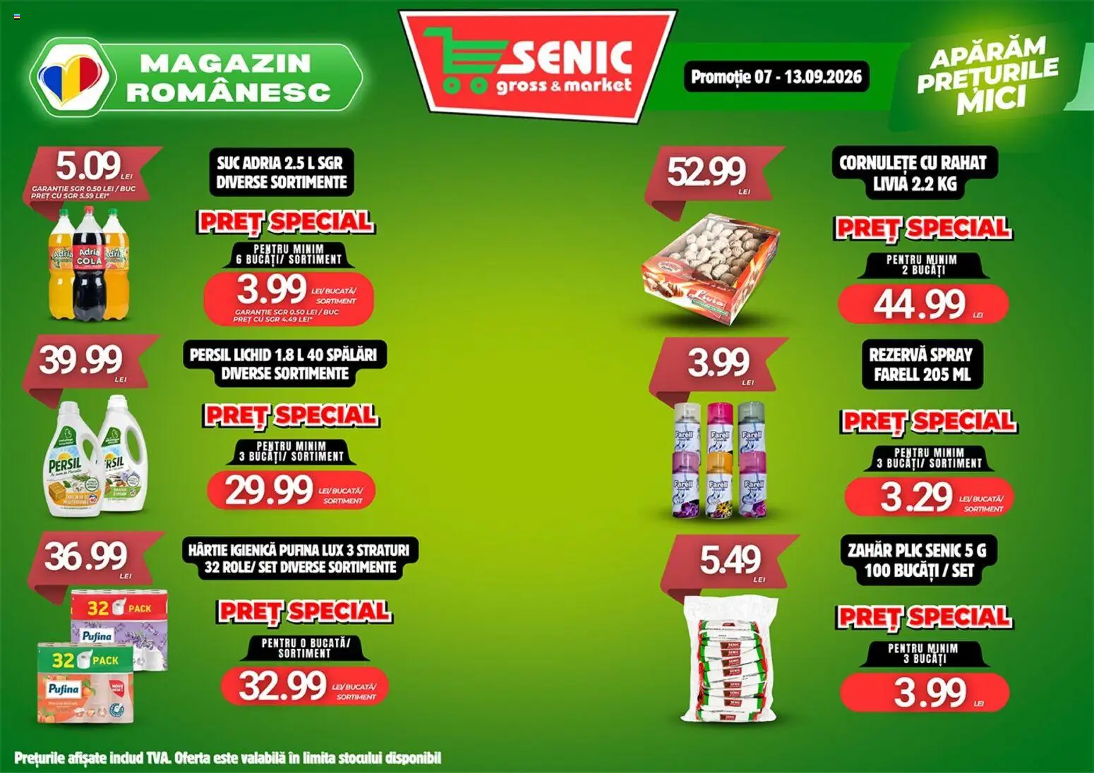 Noul catalog Senic – valabil de la 07.09.2026 | Pagină: 3 | Produse: Mici, Suc, Lux, Cornulețe