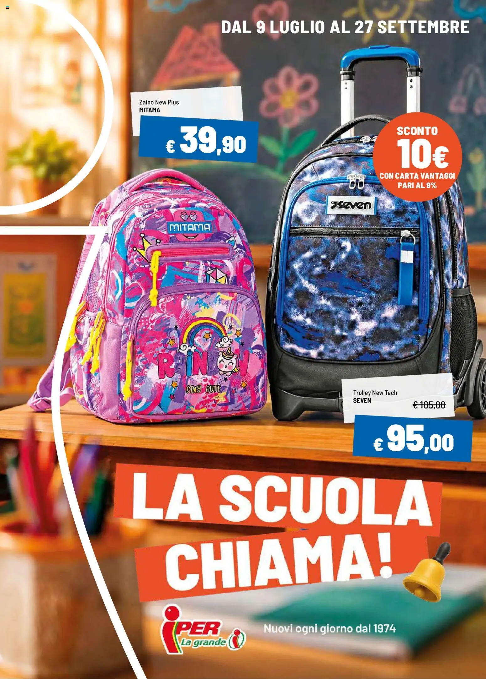 Volantino Iper del 09/07/2026 | Pagina: 1 | Prodotti: Zaino, Trolley
