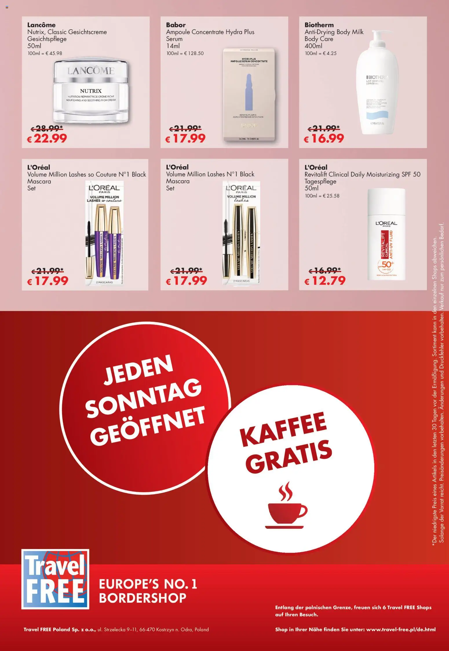 Travel Free Angebote – gültig ab 01.05.2026 | Seite: 15 | Produkte: Creme, Body Milk, Mascara, Serum