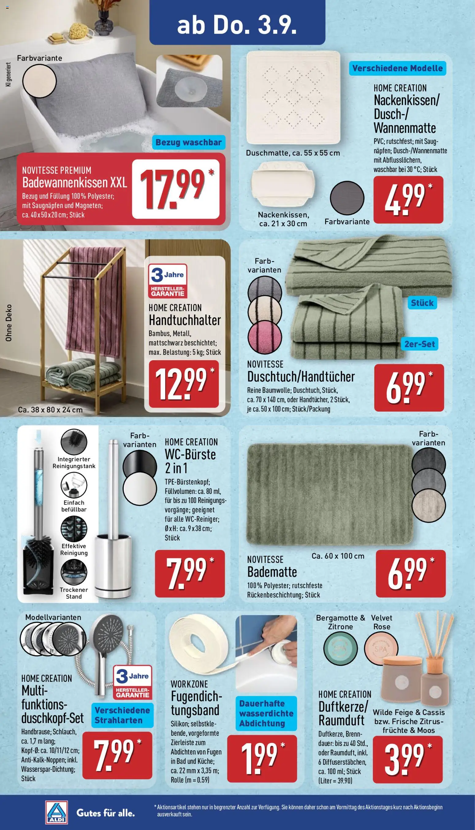 Aldi Prospekt – gültig ab 31.08.2026 | Seite: 8 | Produkte: Bad, Handtuchhalter, Zitrone, Home creation