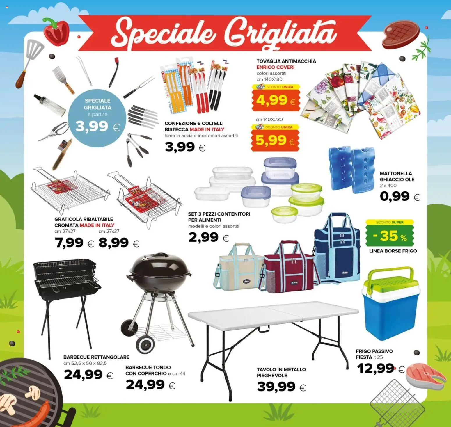 Volantino Oasi del 16/07/2026 | Pagina: 22 | Prodotti: Barbecue, Tavolo, Tovaglia